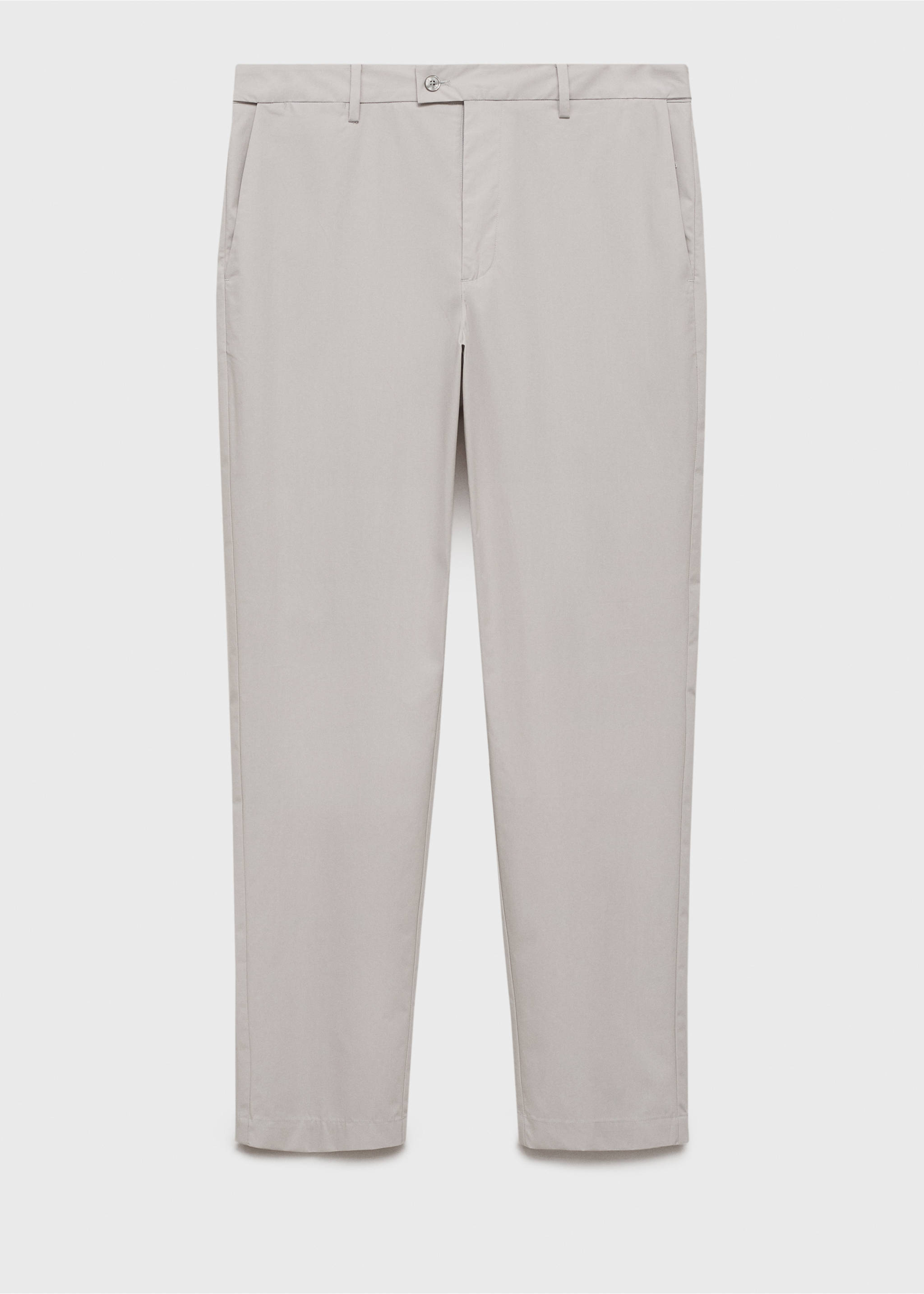 100% slim-fit cotton trousers - Article without model, Ice Grey. Ref: 17071161-00.