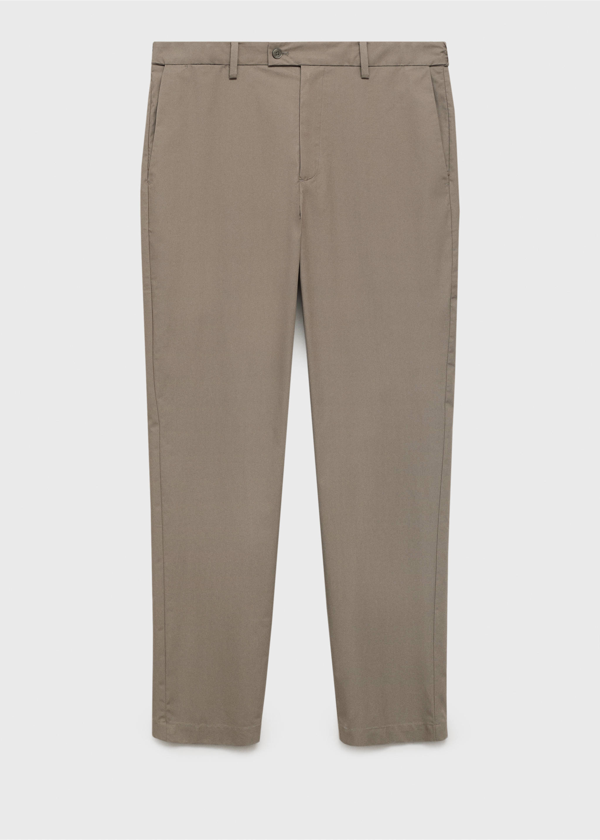 100% slim-fit cotton trousers - Article without model, Brown. Ref: 17071161-00.