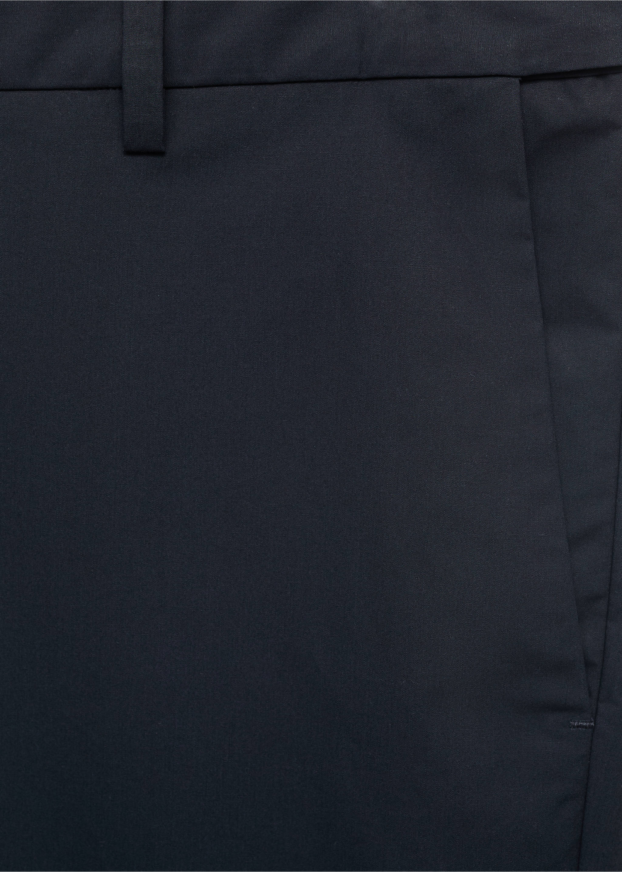 100% slim-fit cotton trousers - Details of the article 0, Navy. Ref: 17071161-00.