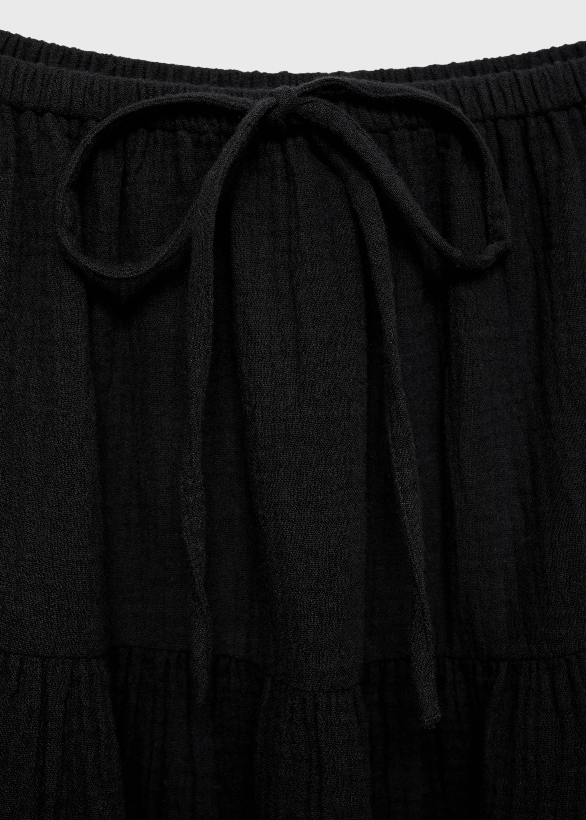 Jupe coton cordon - Détail de l'article 8, Noir. Ref: 17071162-00.