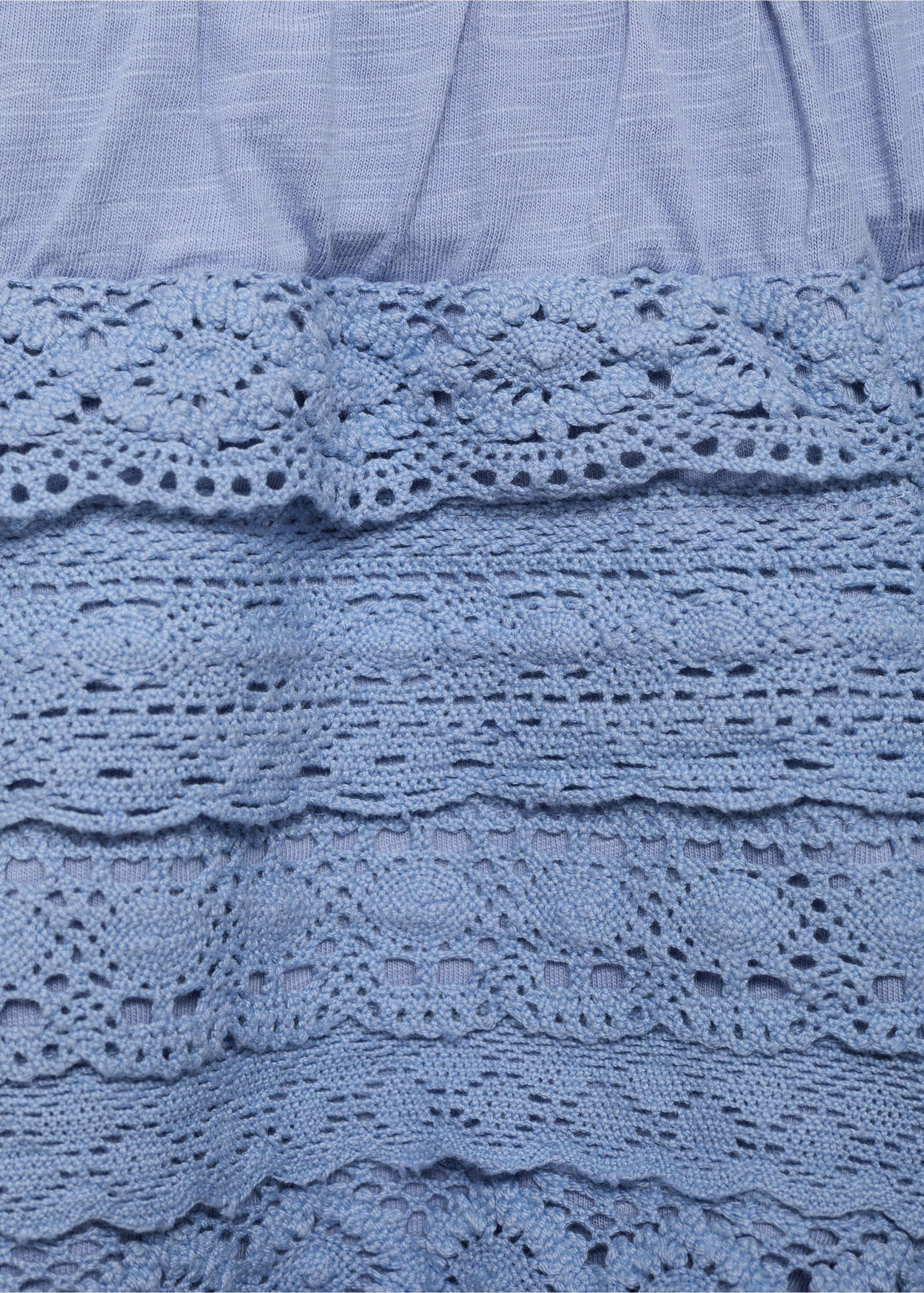 Crochet shorts with ruffles - Details of the article 8, Mint Green. Ref: 17071164-00.