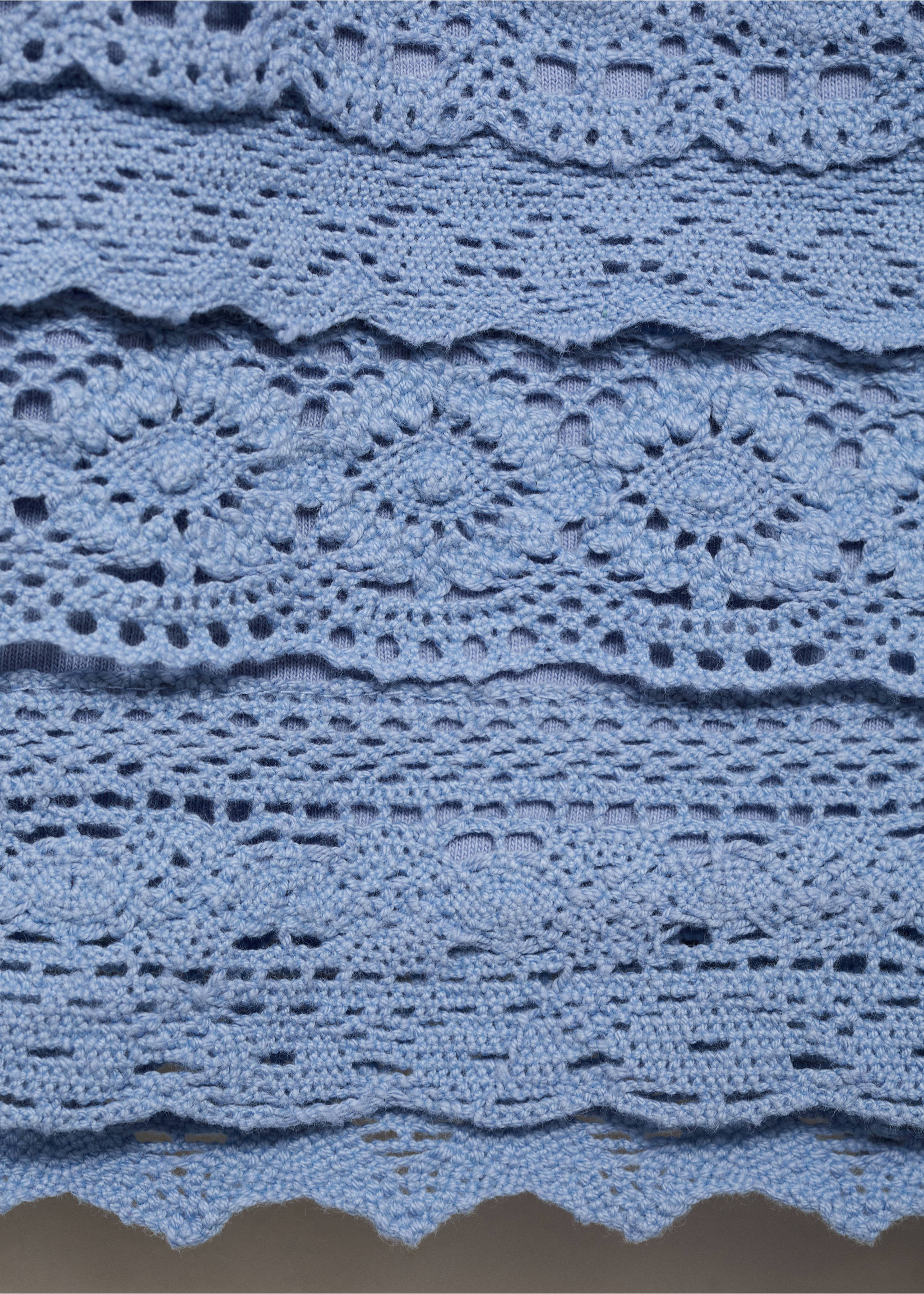 Crochet shorts with ruffles - Details of the article 0, Mint Green. Ref: 17071164-00.