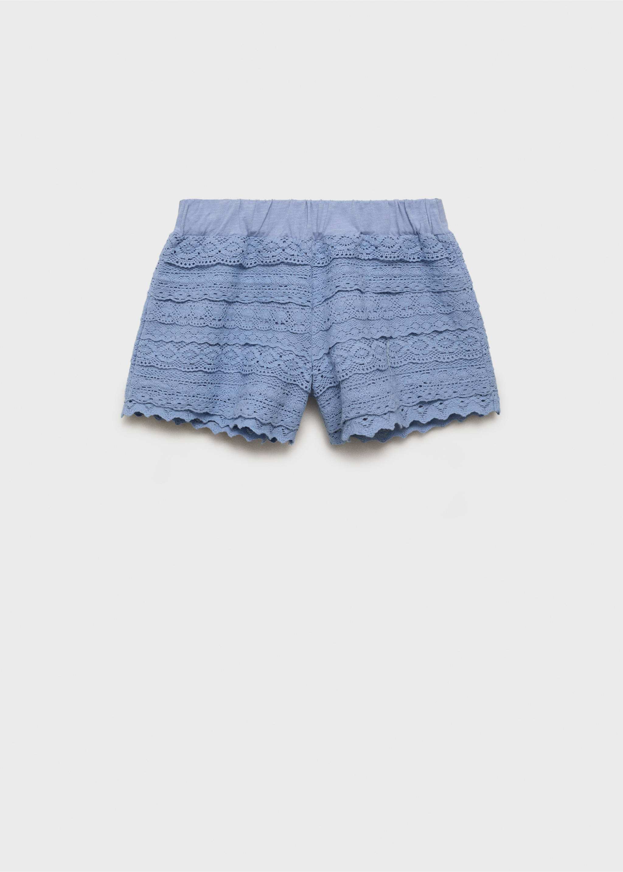 Crochet shorts with ruffles - Article without model, Mint Green. Ref: 17071164-00.