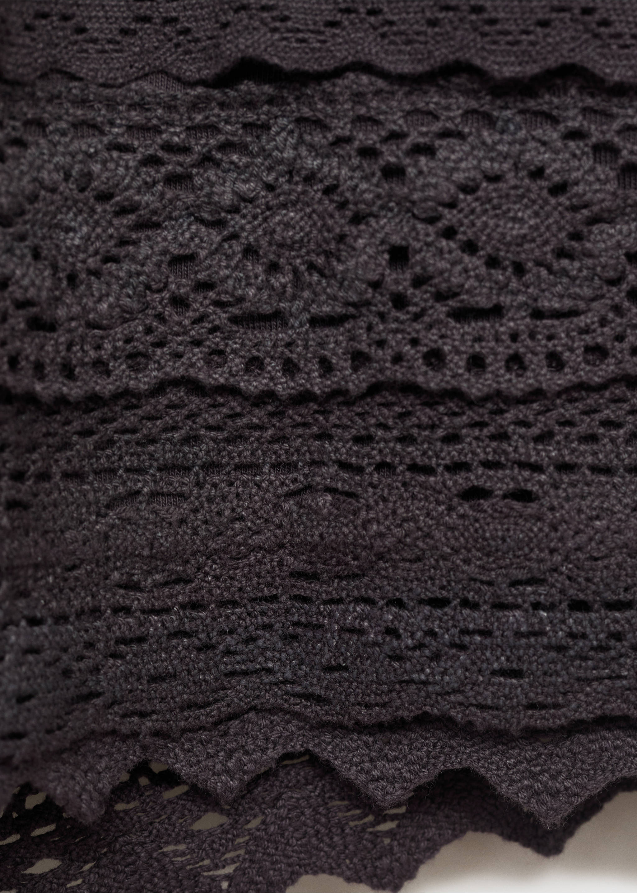 Crochet shorts with ruffles - Details of the article 0, Charcoal. Ref: 17071164-00.