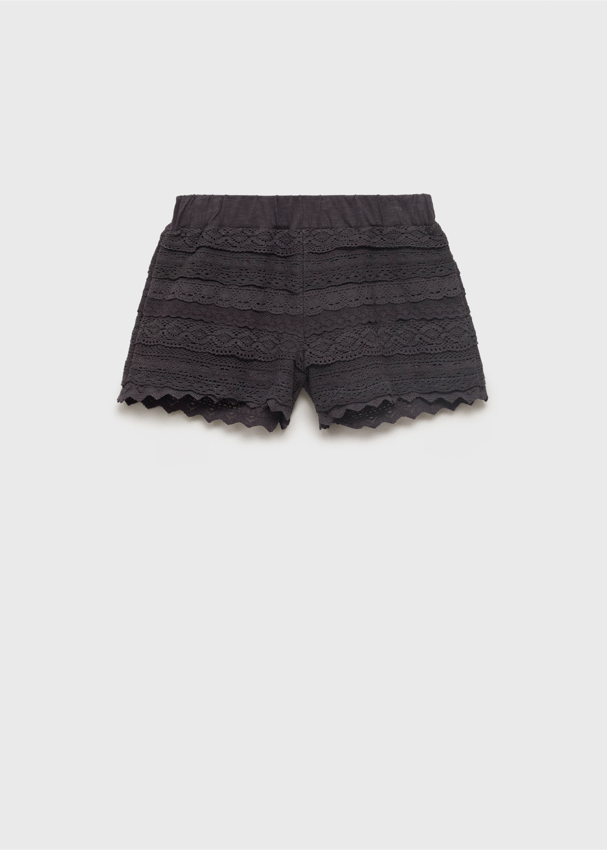 Crochet shorts with ruffles - Article without model, Charcoal. Ref: 17071164-00.