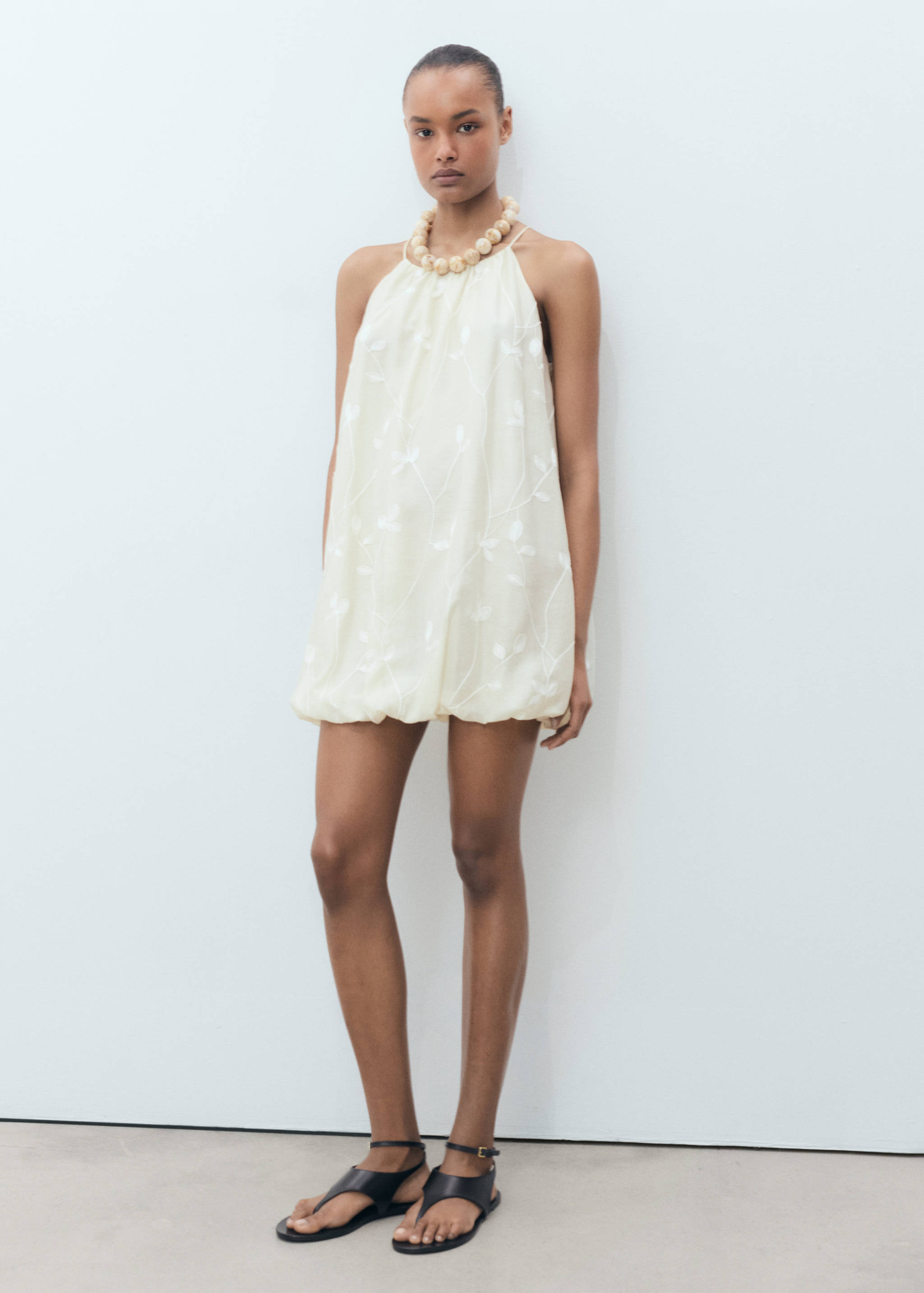 Balloon halter dress - Women | MANGO OUTLET USA