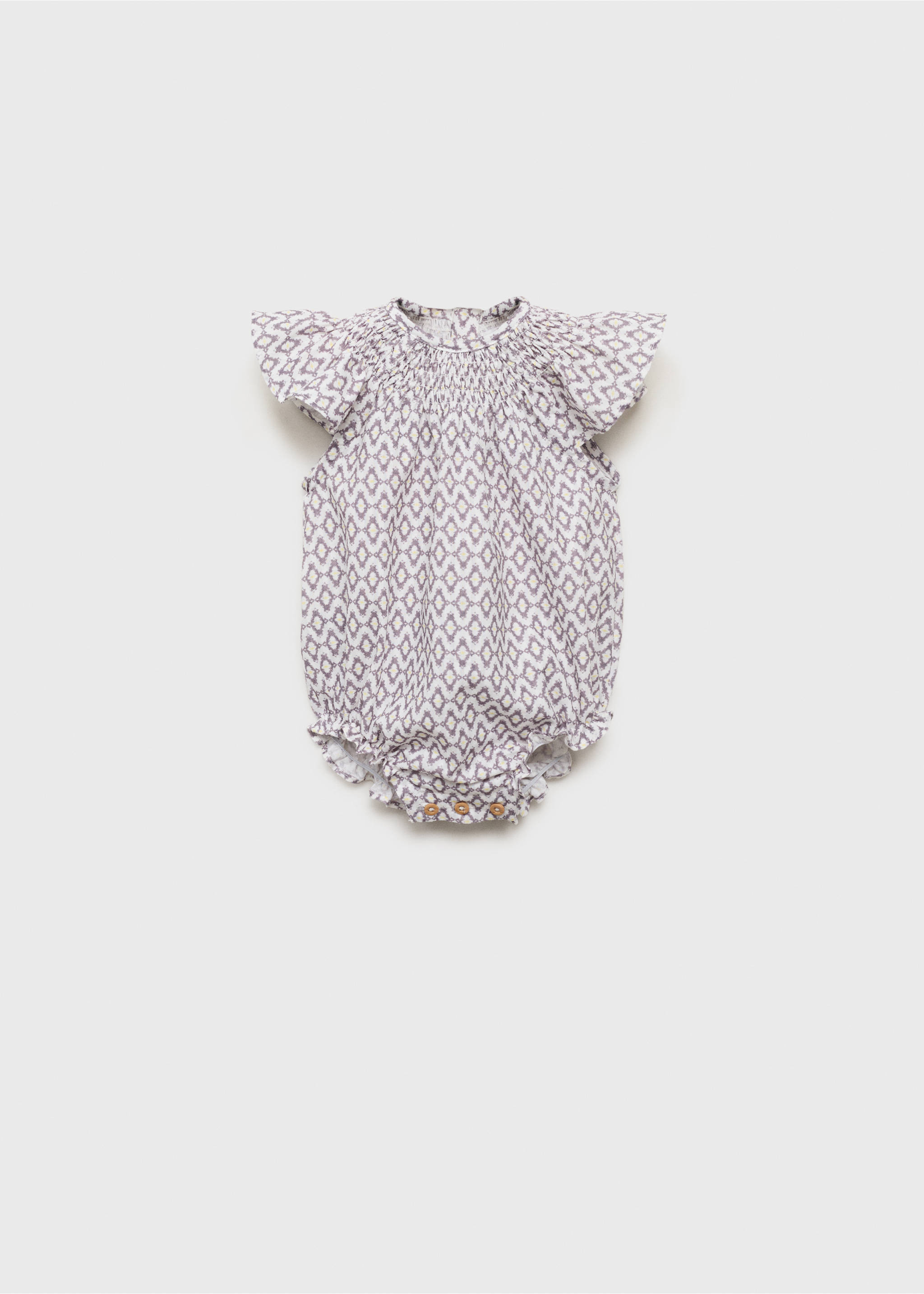 Bavlněné dupačky s potiskem - Zboží bez modelu, Šedobílá. Ref: 17071170-00.