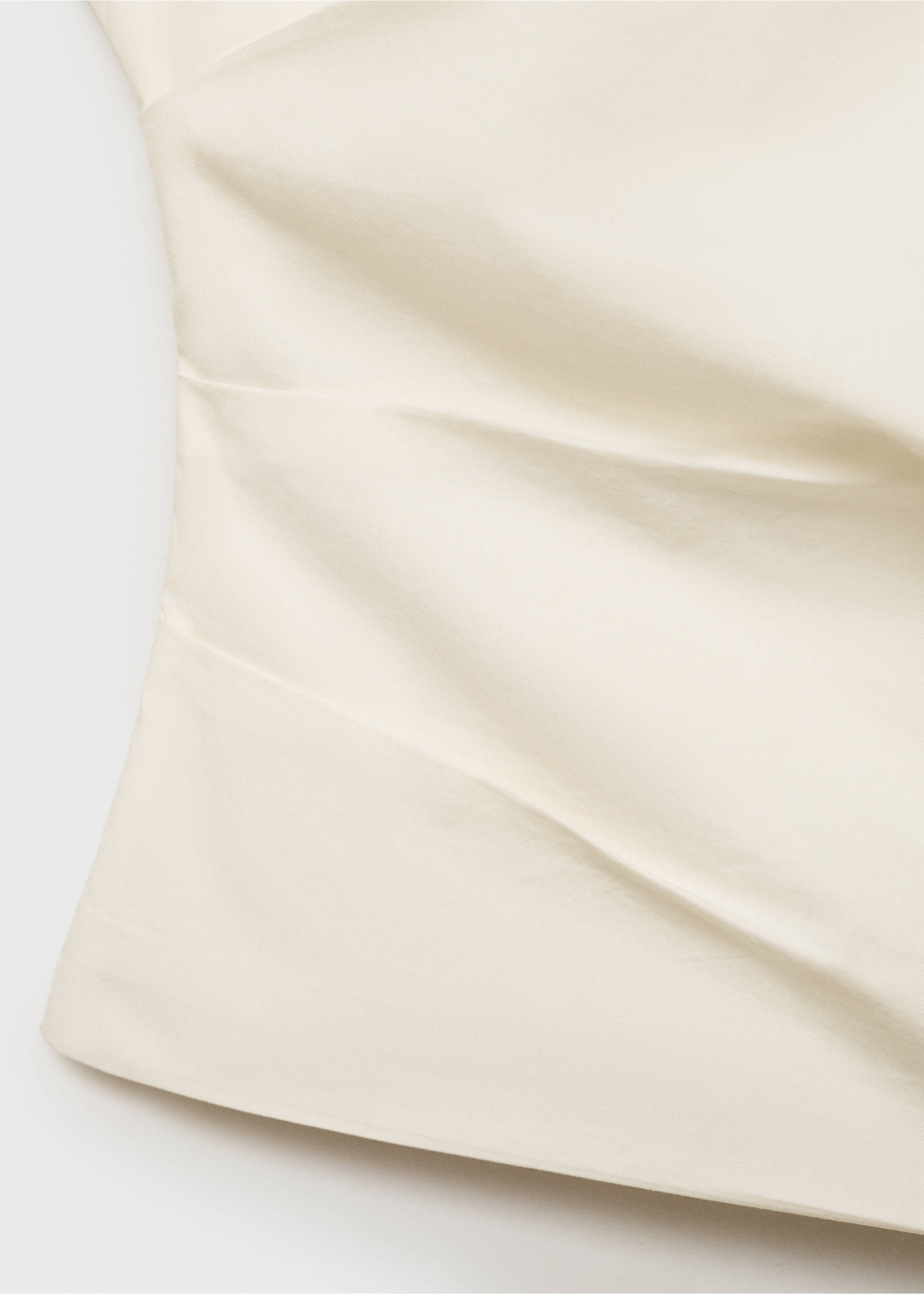 Asymmetrical flower-embroidered top - Details of the article 0, Off White. Ref: 17071171-00.