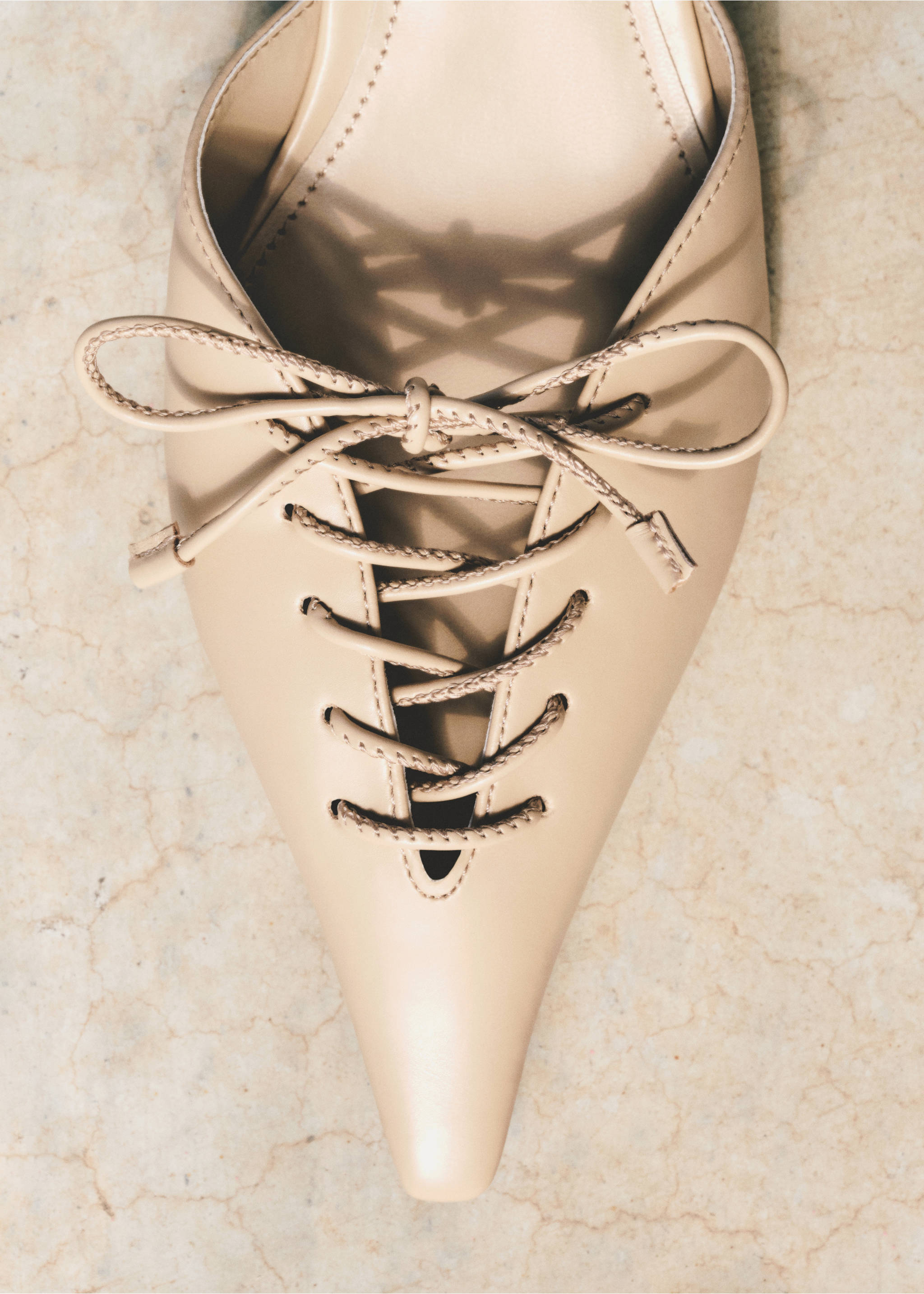 Pumps mit Kordel - Allgemeine Ansicht, Nude. Ref: 17071173-00.