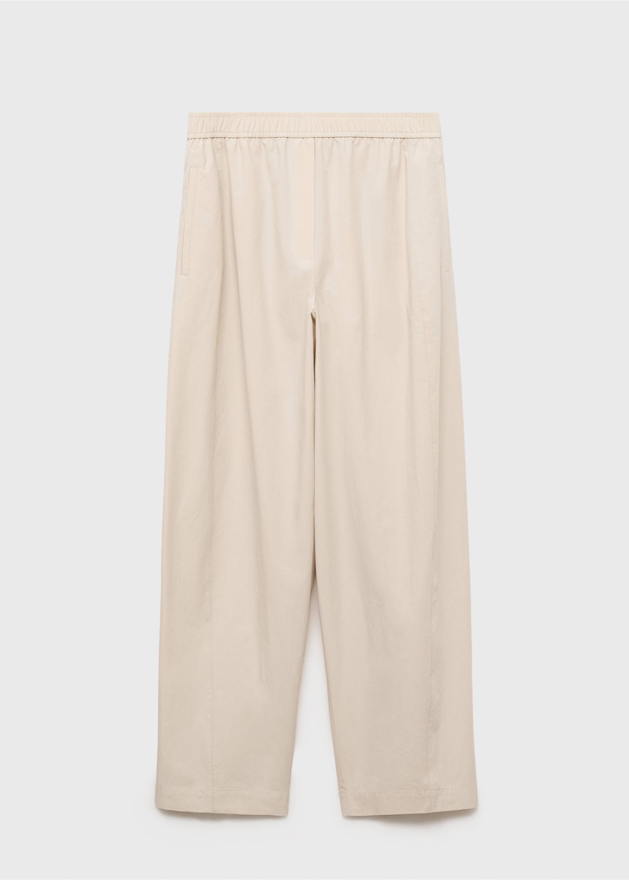 Cotton paperbag trousers - Article without model, Ecru. Ref: 17071174-00.