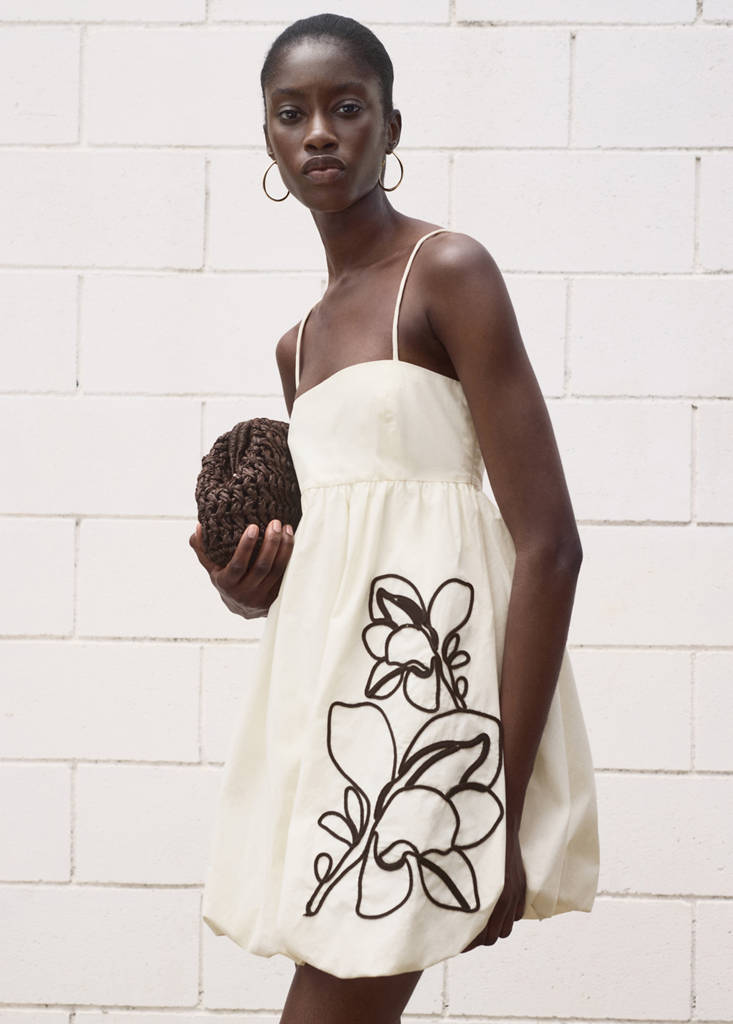 Balloon dress with embroidered flowers - Women | MANGO OUTLET USA