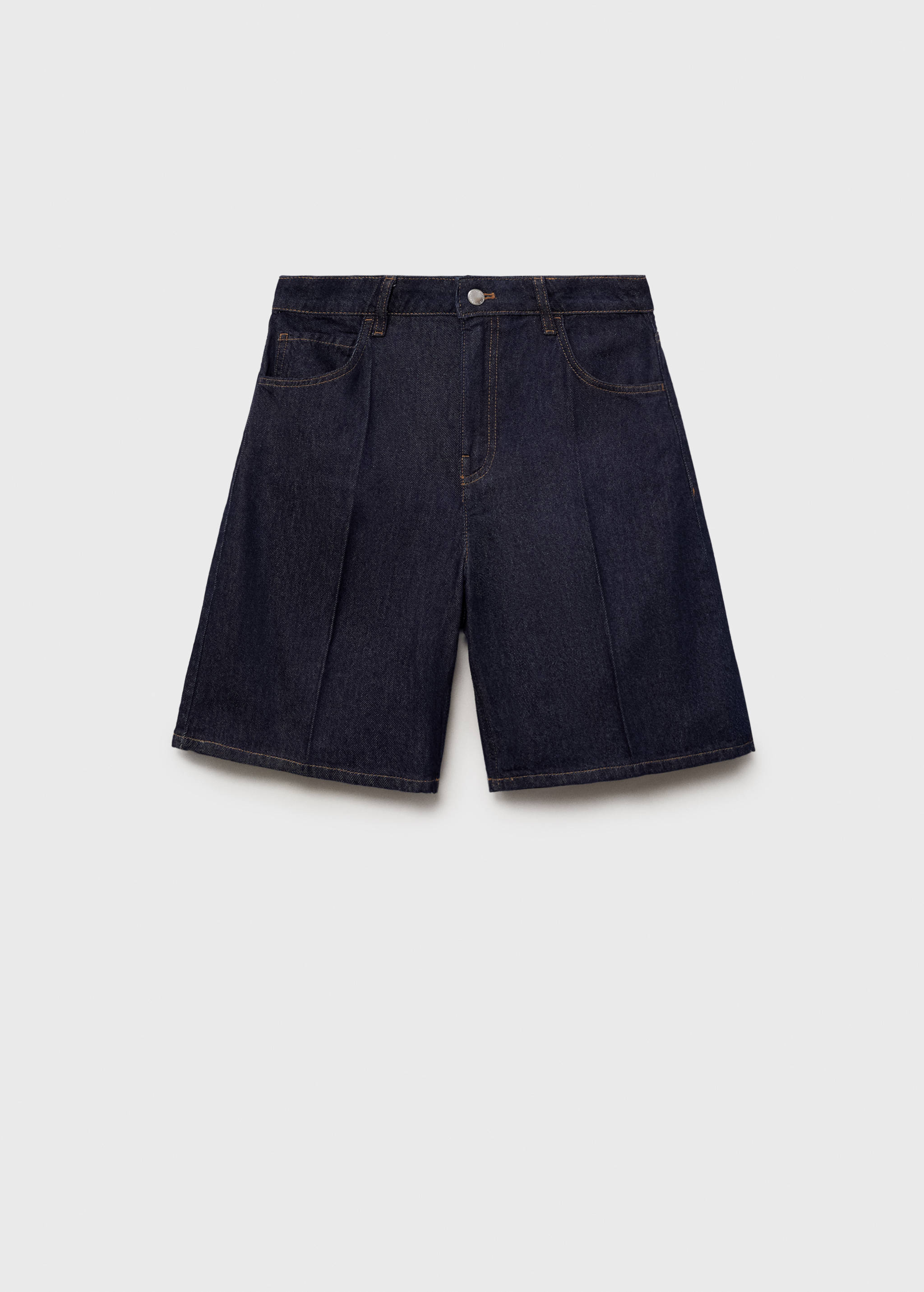 High-waist rinse-wash denim shorts - Article without model