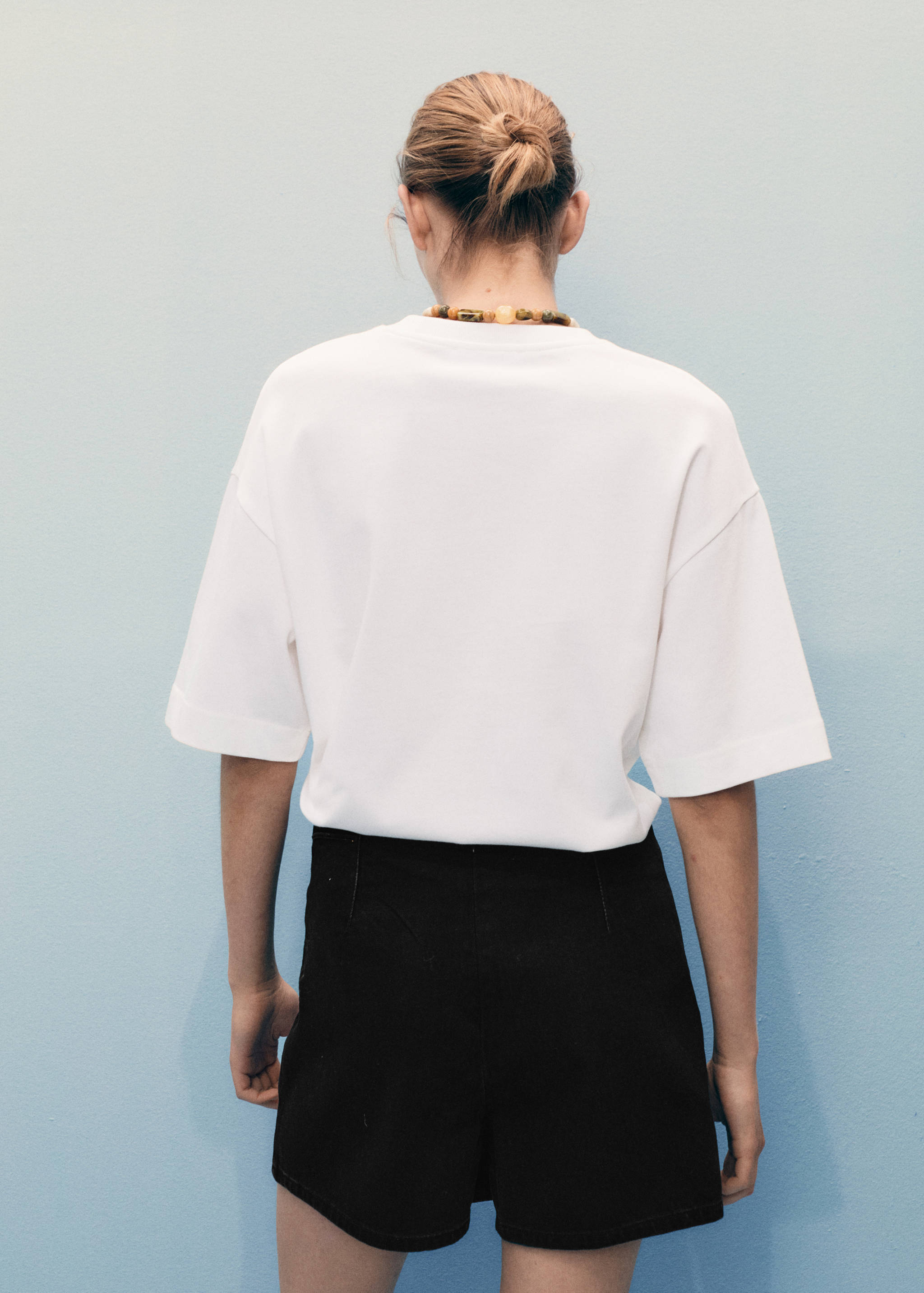 Wrapped denim skort - Reverse of the article