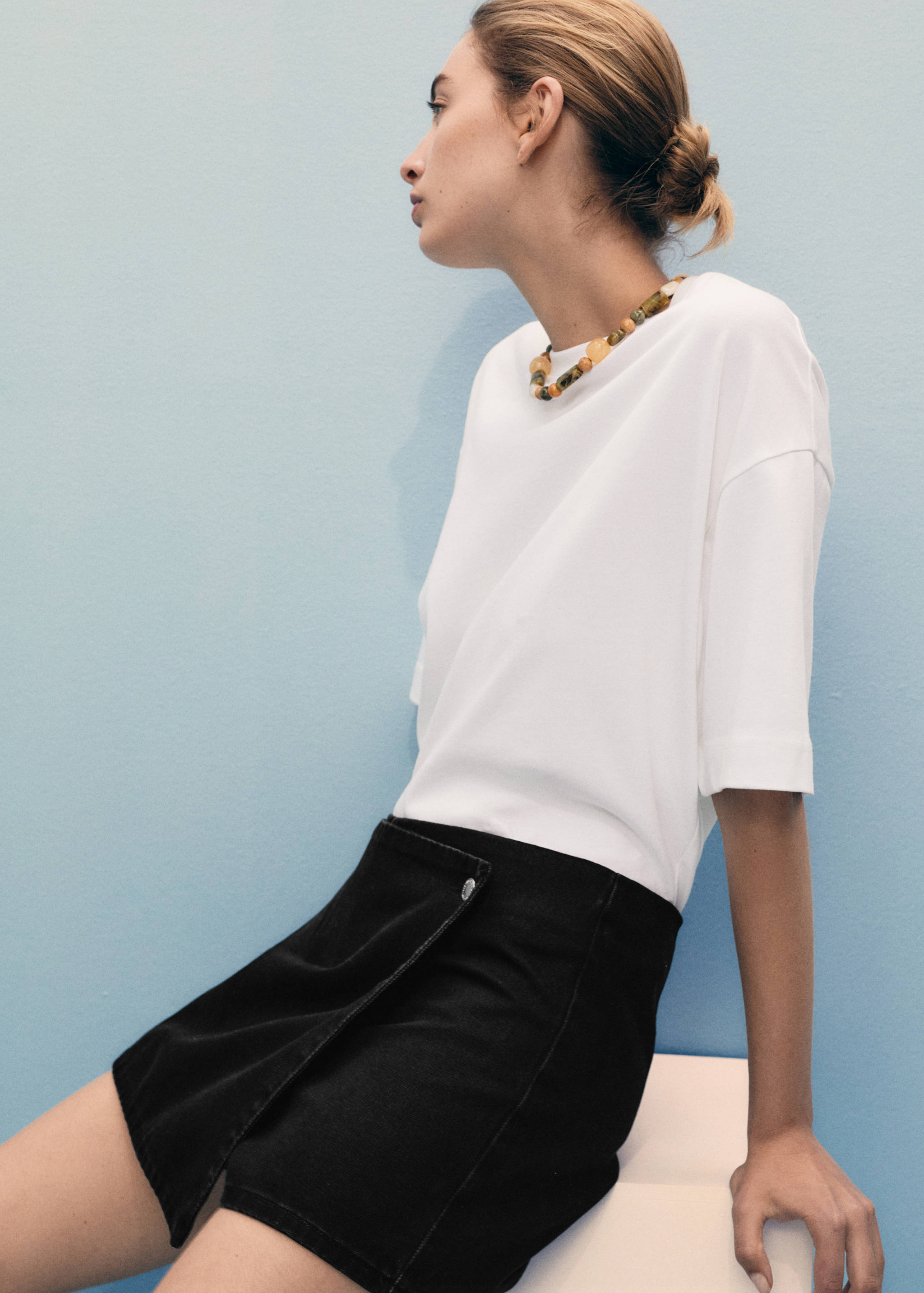 Wrapped denim skort - Details of the article 2