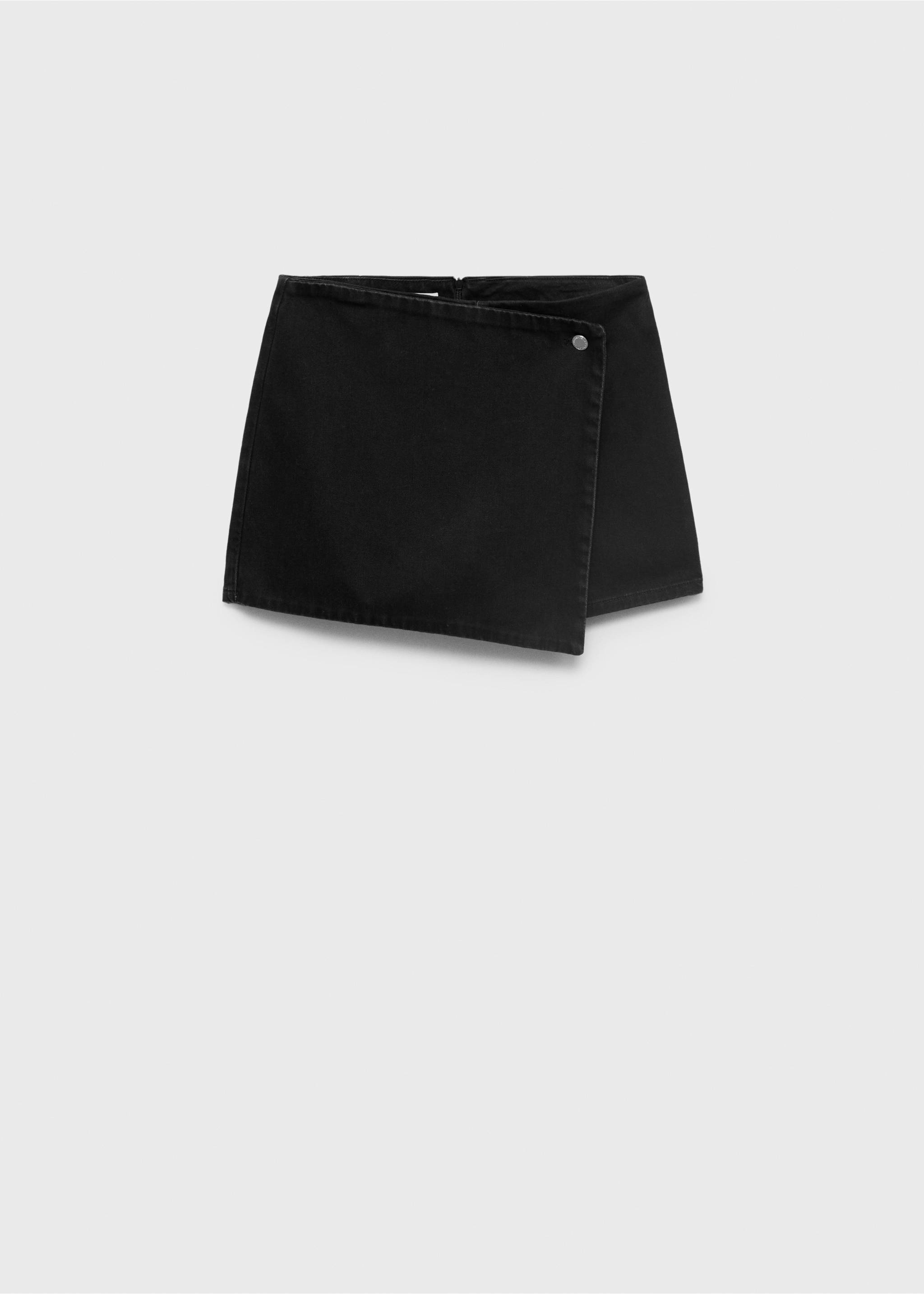 Denim wikkelbroekrok - Artikel zonder model, Black denim. Ref: 17071182-00.
