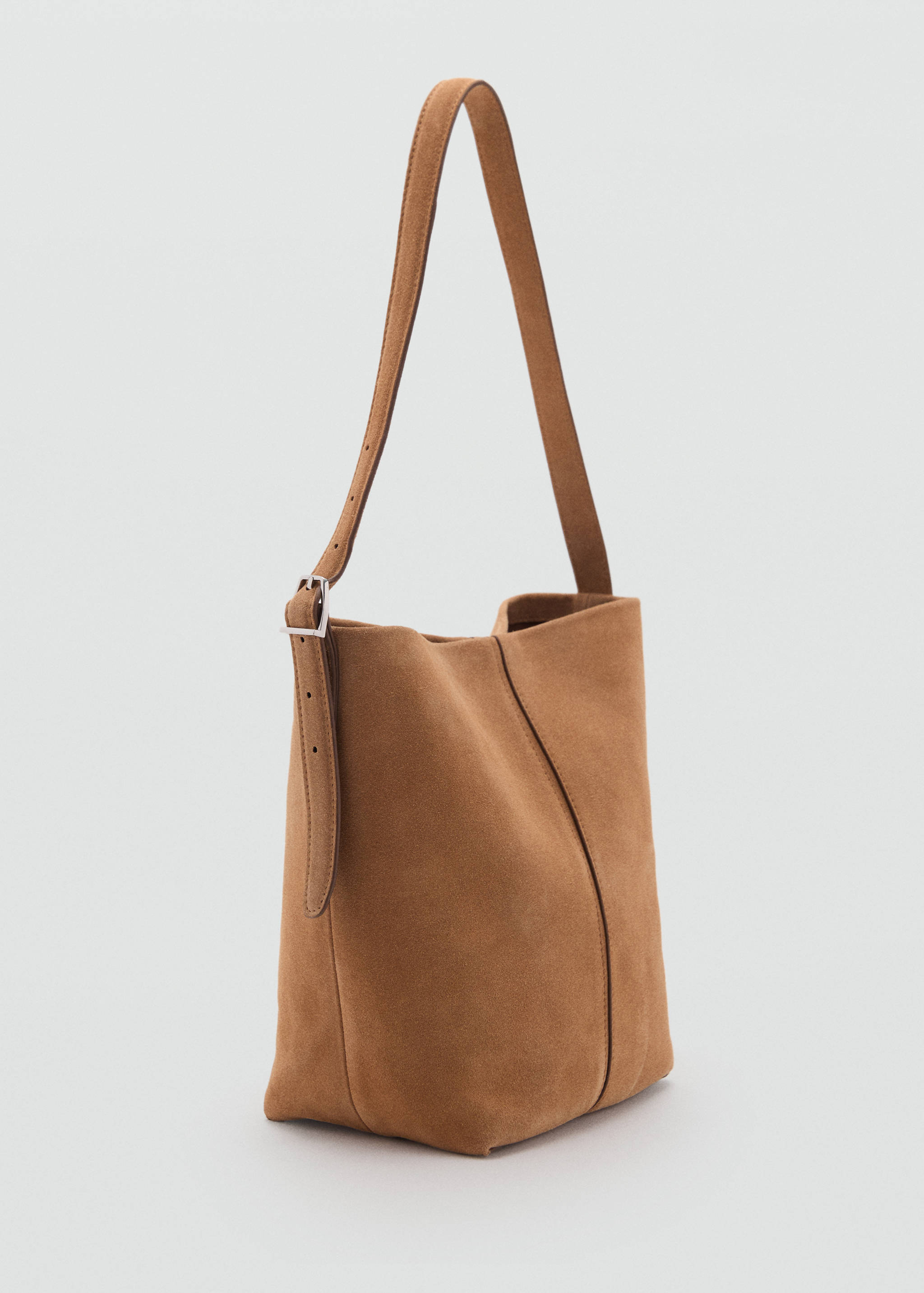 Leather bucket bag - Medium plane