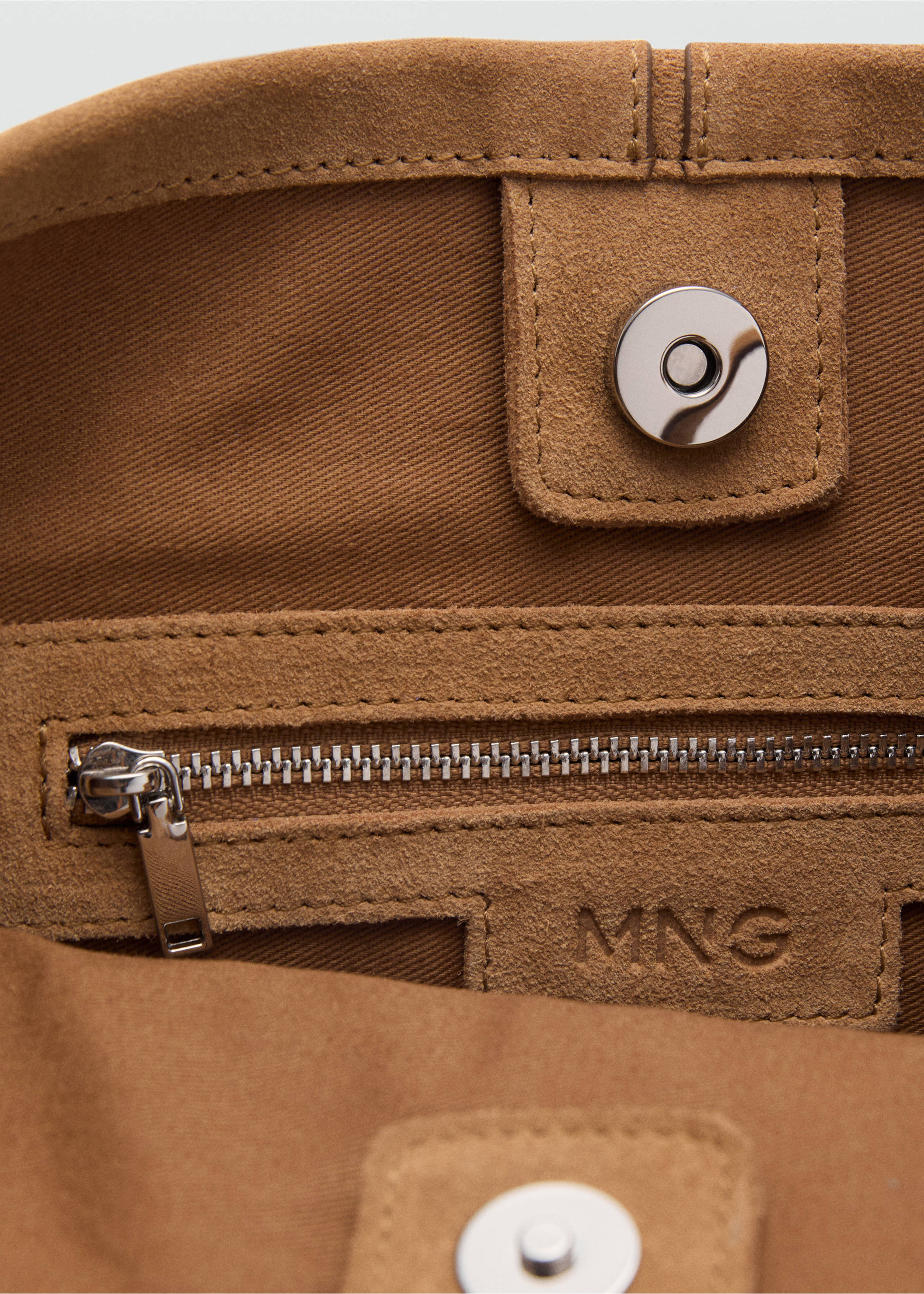 Leather bucket bag - Details of the article 3, Medium Brown. Ref: 17071184-00.