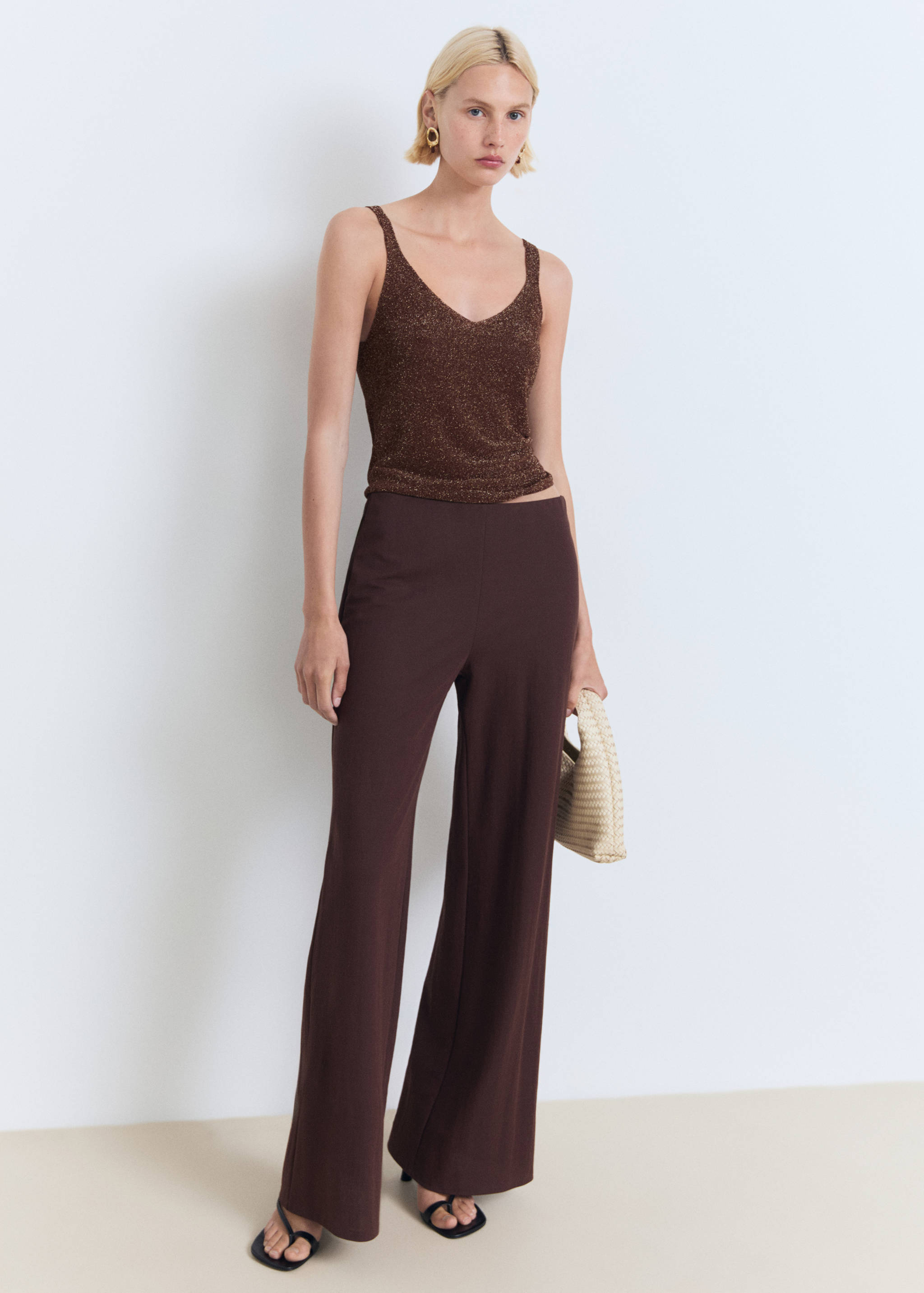 Lurex top met V-hals - Overzichtstekening