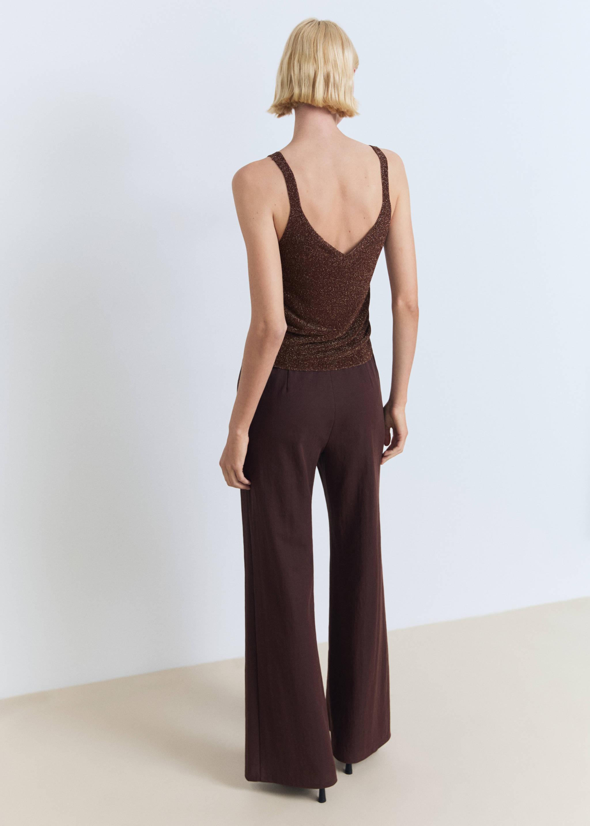 Lurex top met V-hals - Achterkant van het artikel