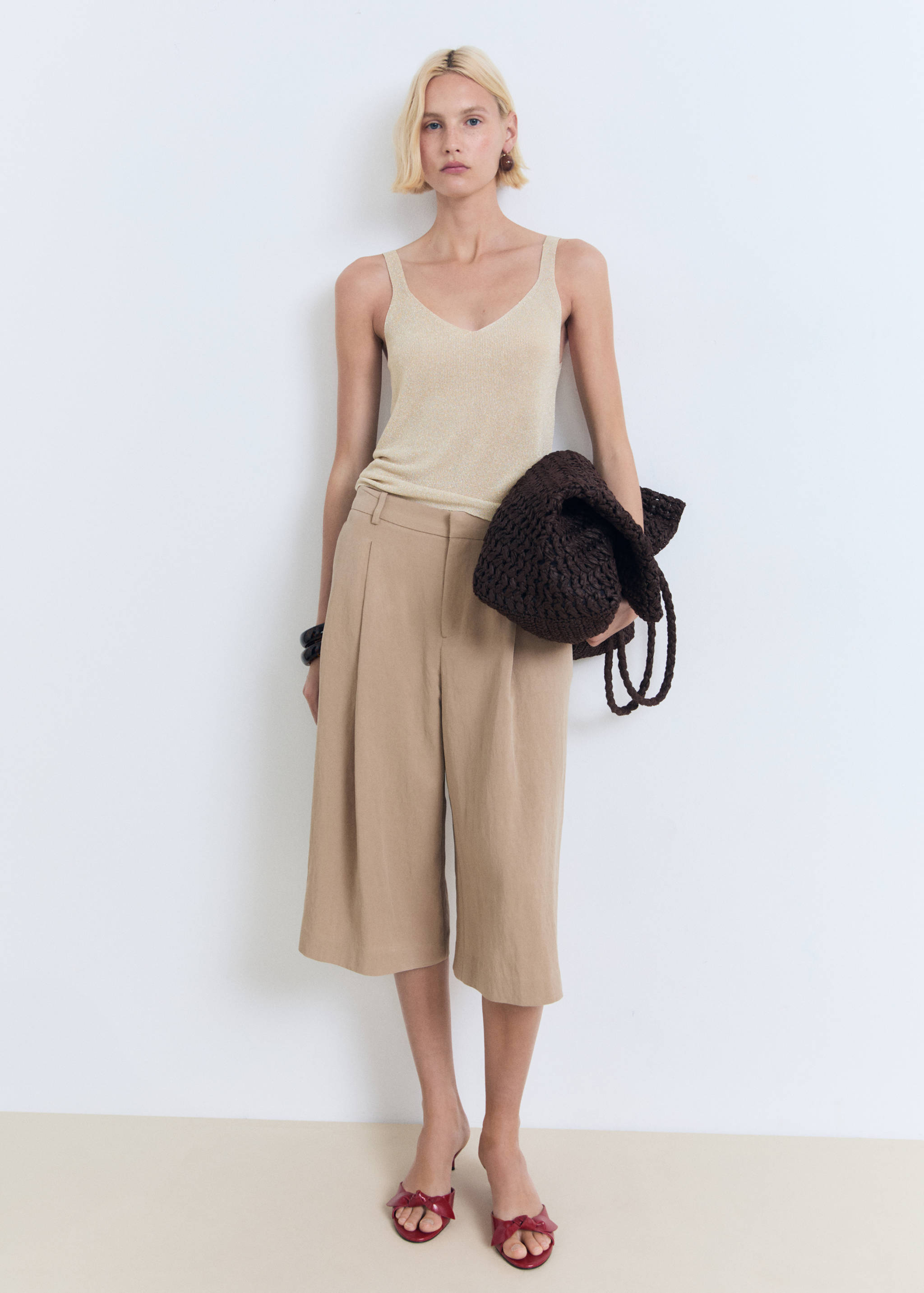 Lurex top met V-hals - Overzichtstekening