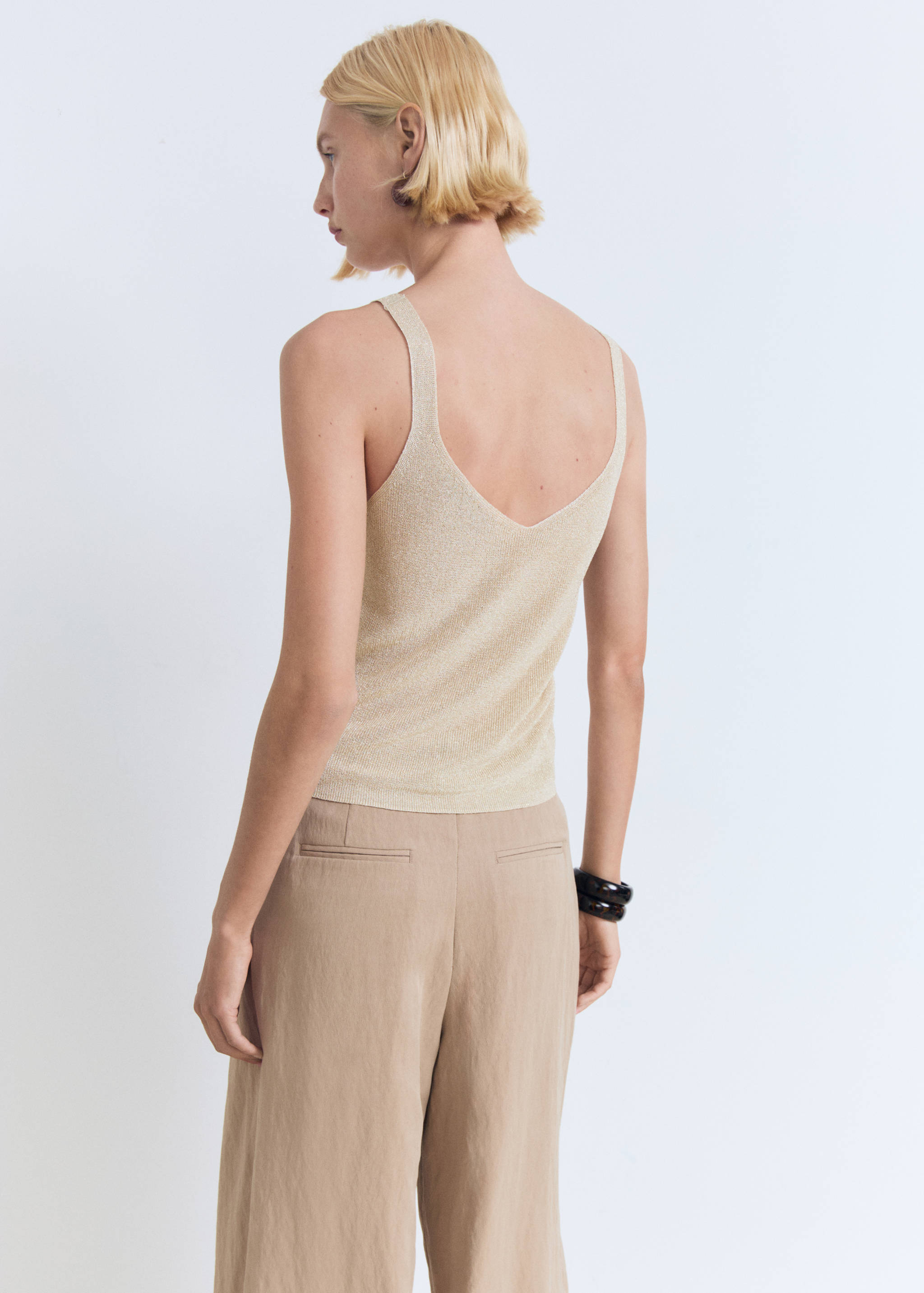 Lurex top met V-hals - Achterkant van het artikel