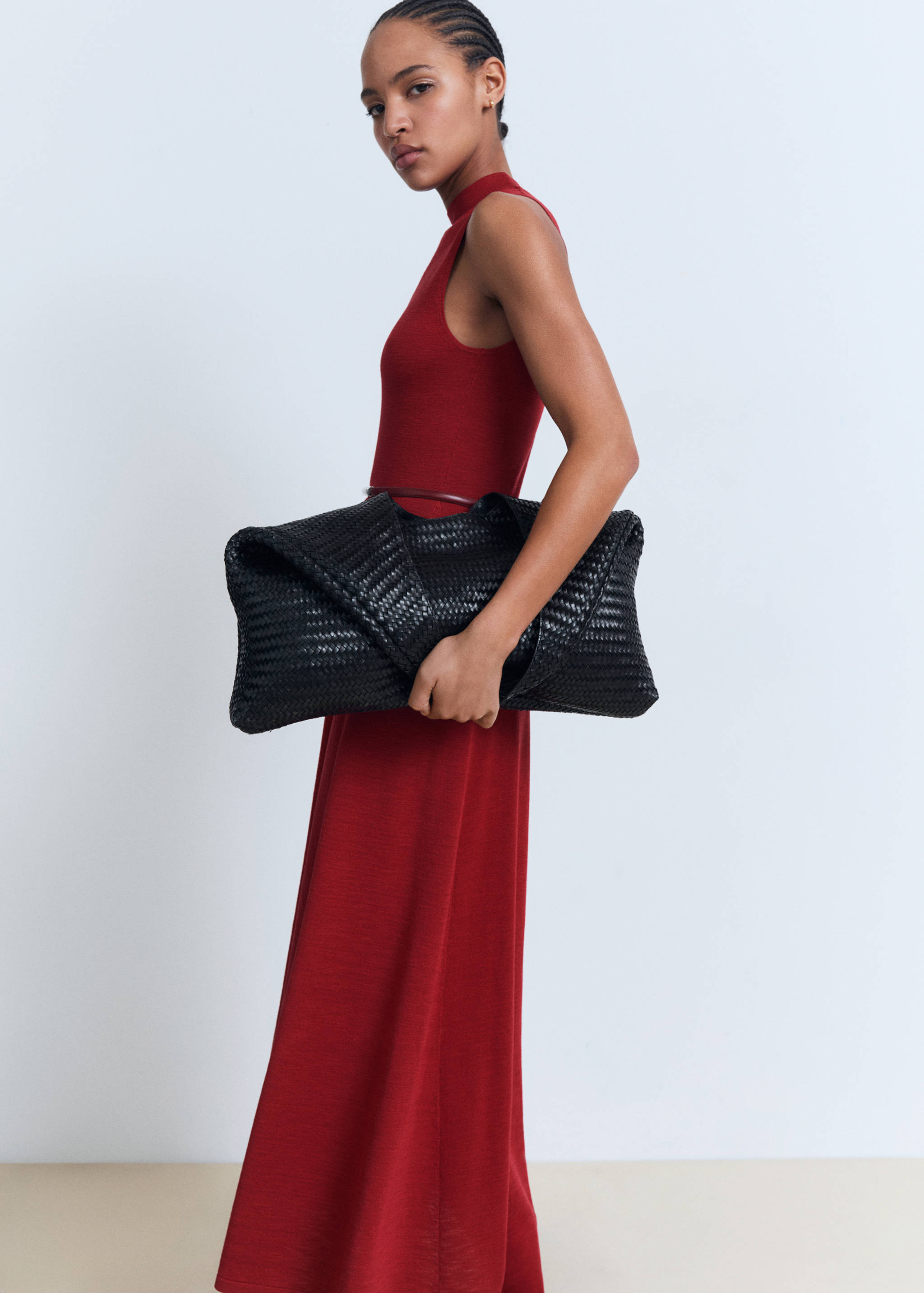 Fine-knit flared dress - Medium plane