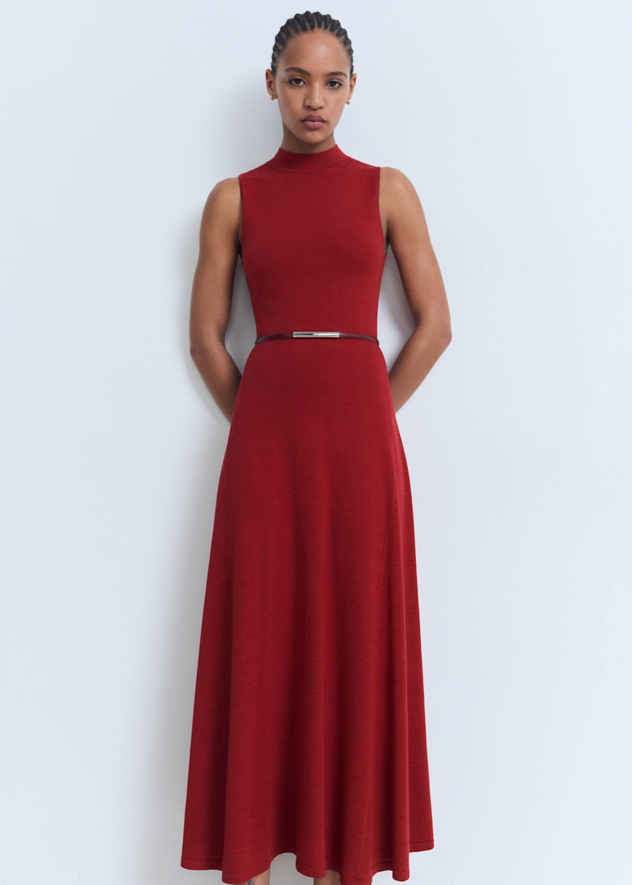 Fine-knit flared dress - Details of the article 2