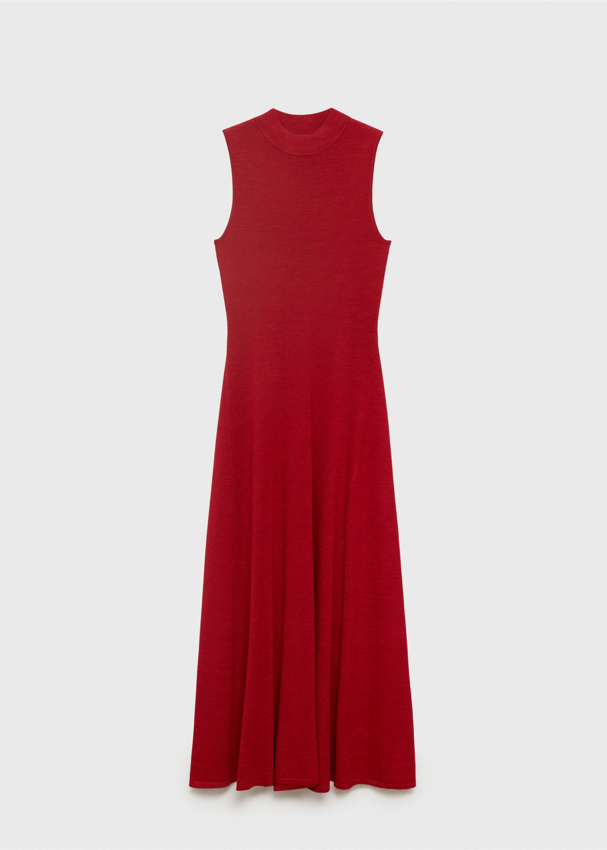 Fine-knit flared dress - Article without model, Red. Ref: 17071186-00.