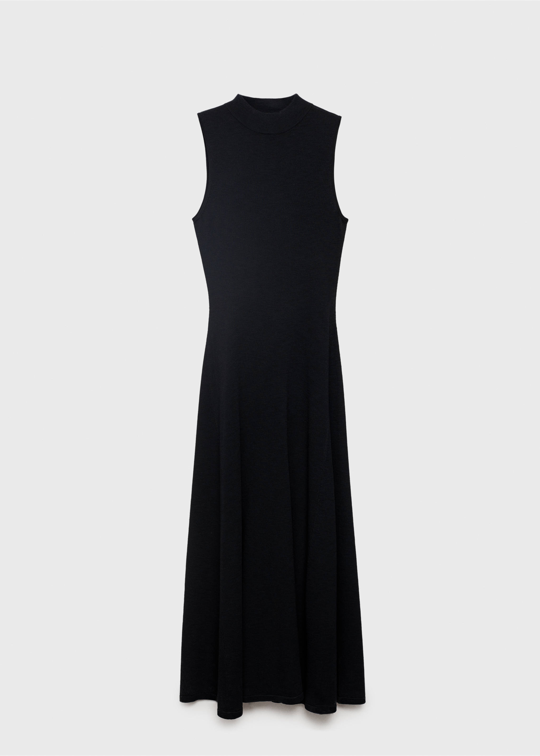 Fine-knit flared dress - Article without model, Black. Ref: 17071186-00.