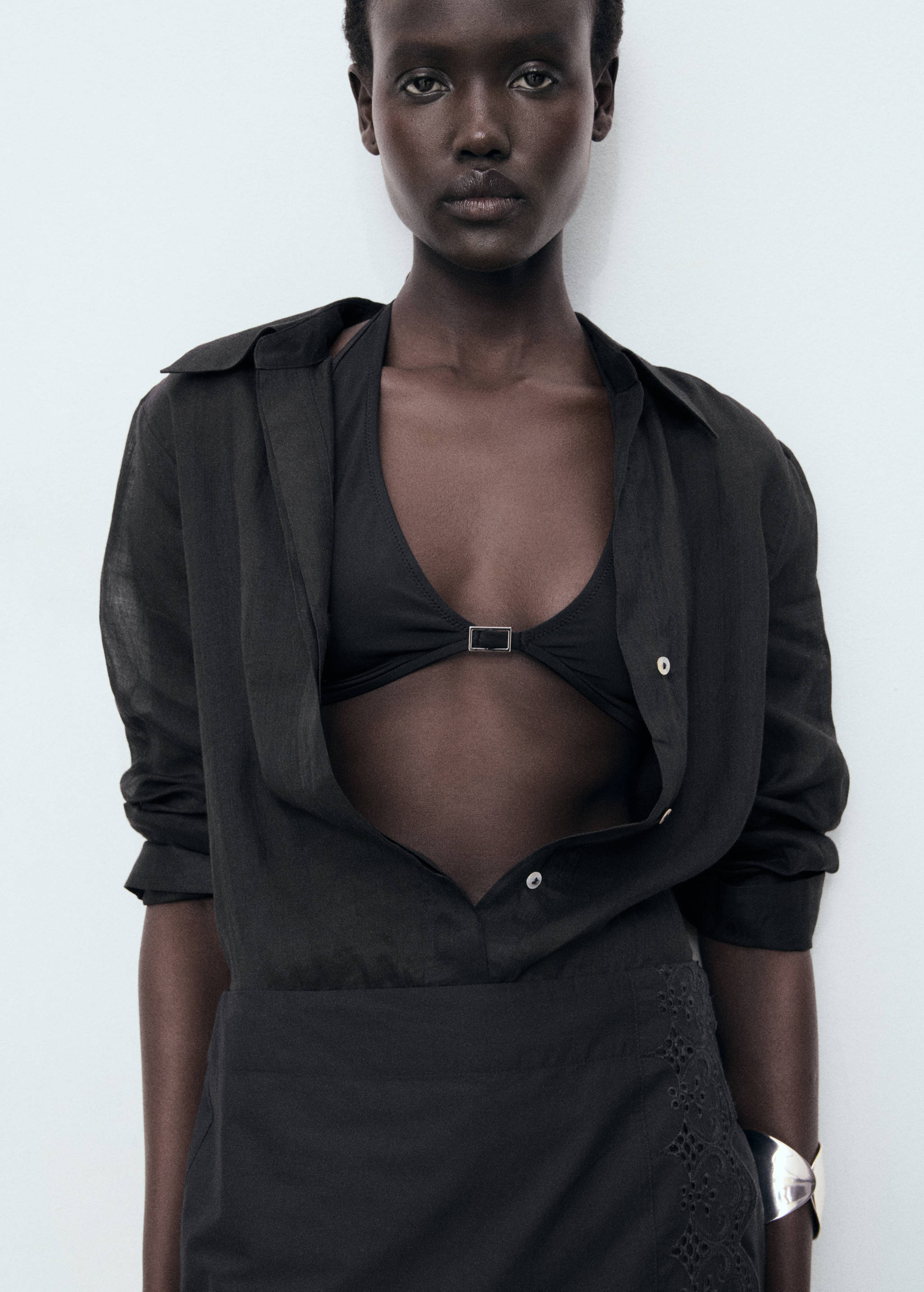 Embroidered cotton skirt - Details of the article 2