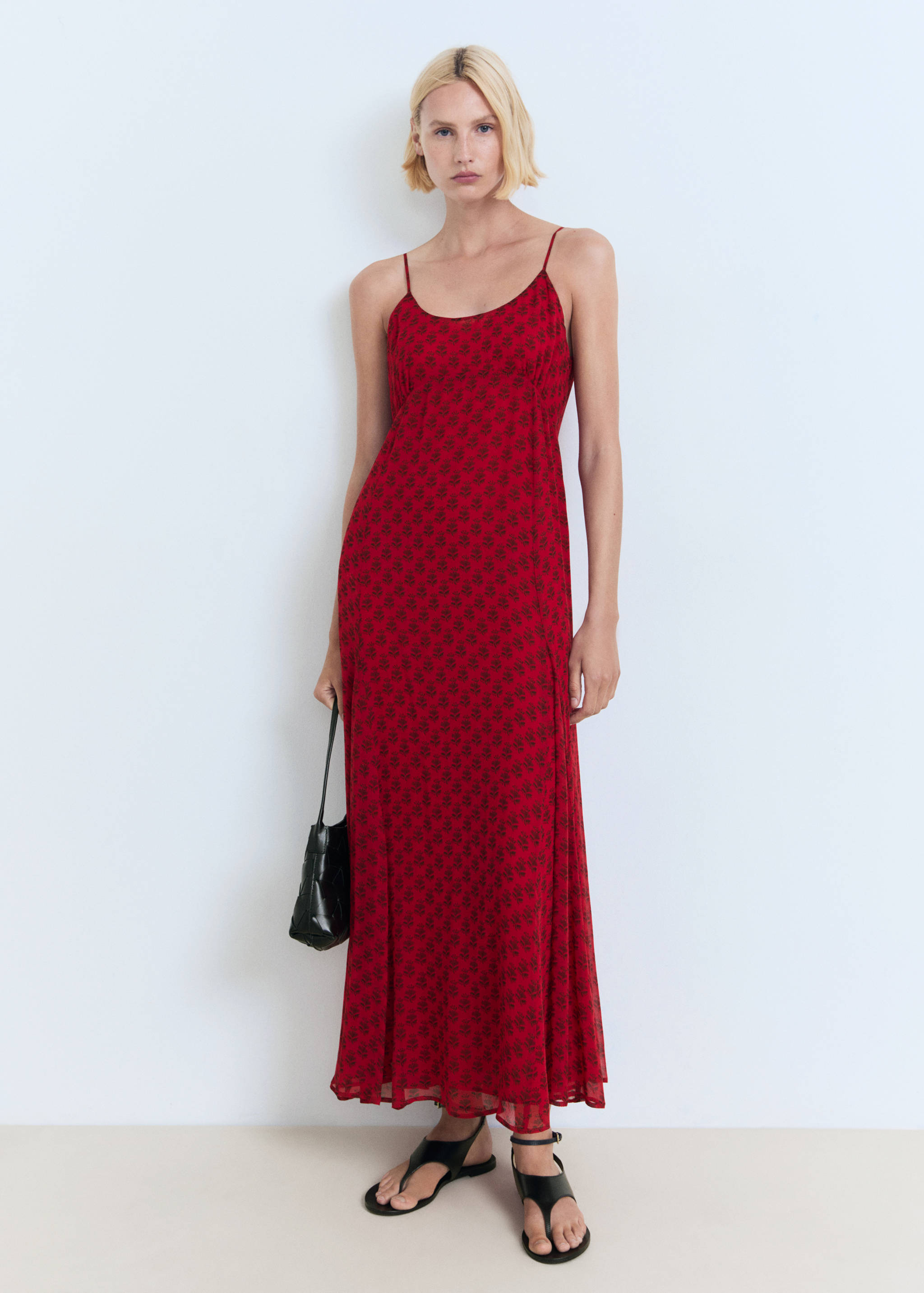 Vestido gasa estampado floral - Plano general