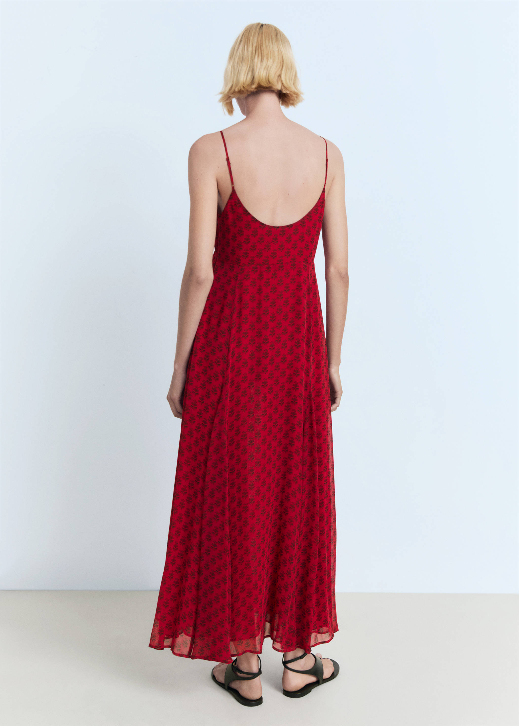 Vestido gasa estampado floral - Reverso del artículo