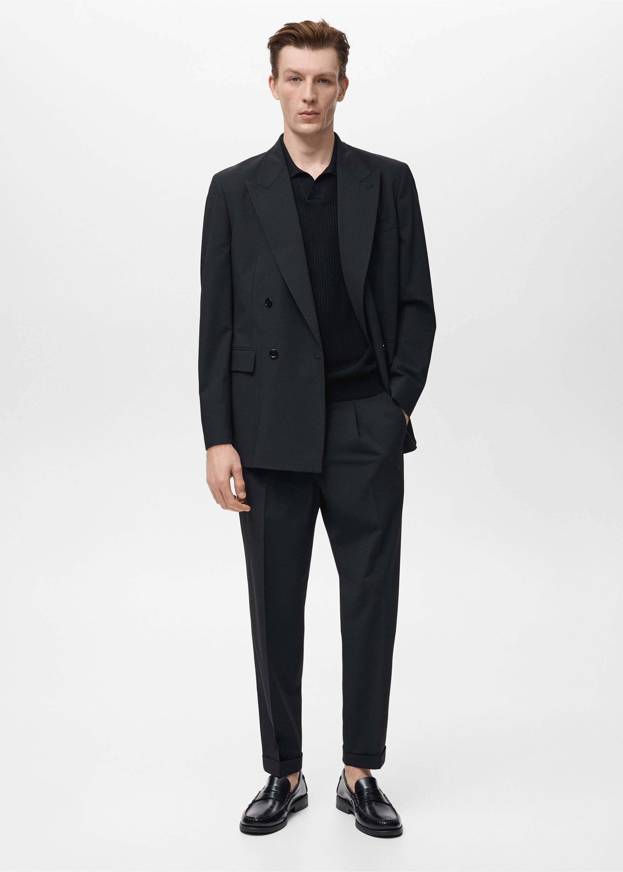Boston regular-fit suit trousers - General plane, Black. Ref: 17071189-00.
