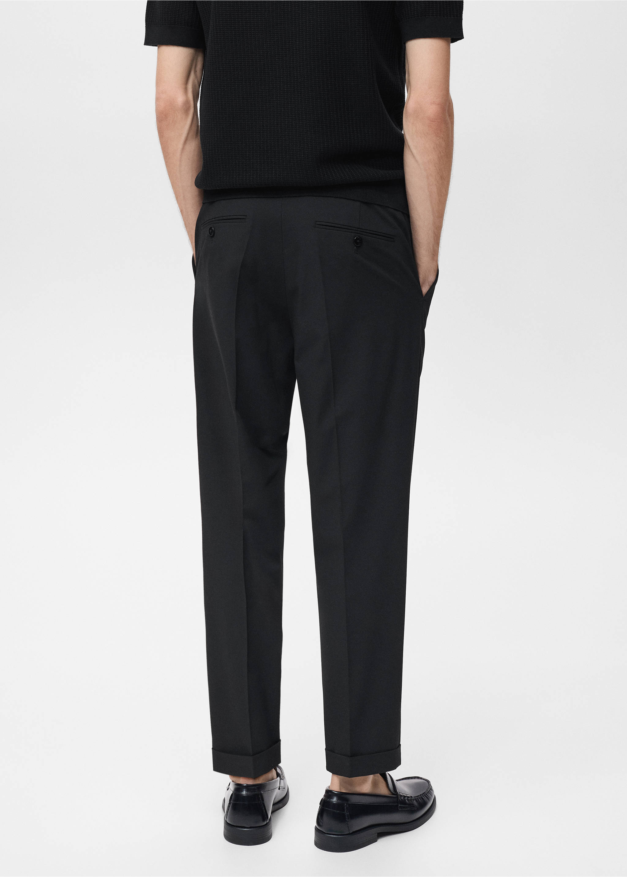 Boston regular-fit suit trousers - Reverse of the article, Black. Ref: 17071189-00.