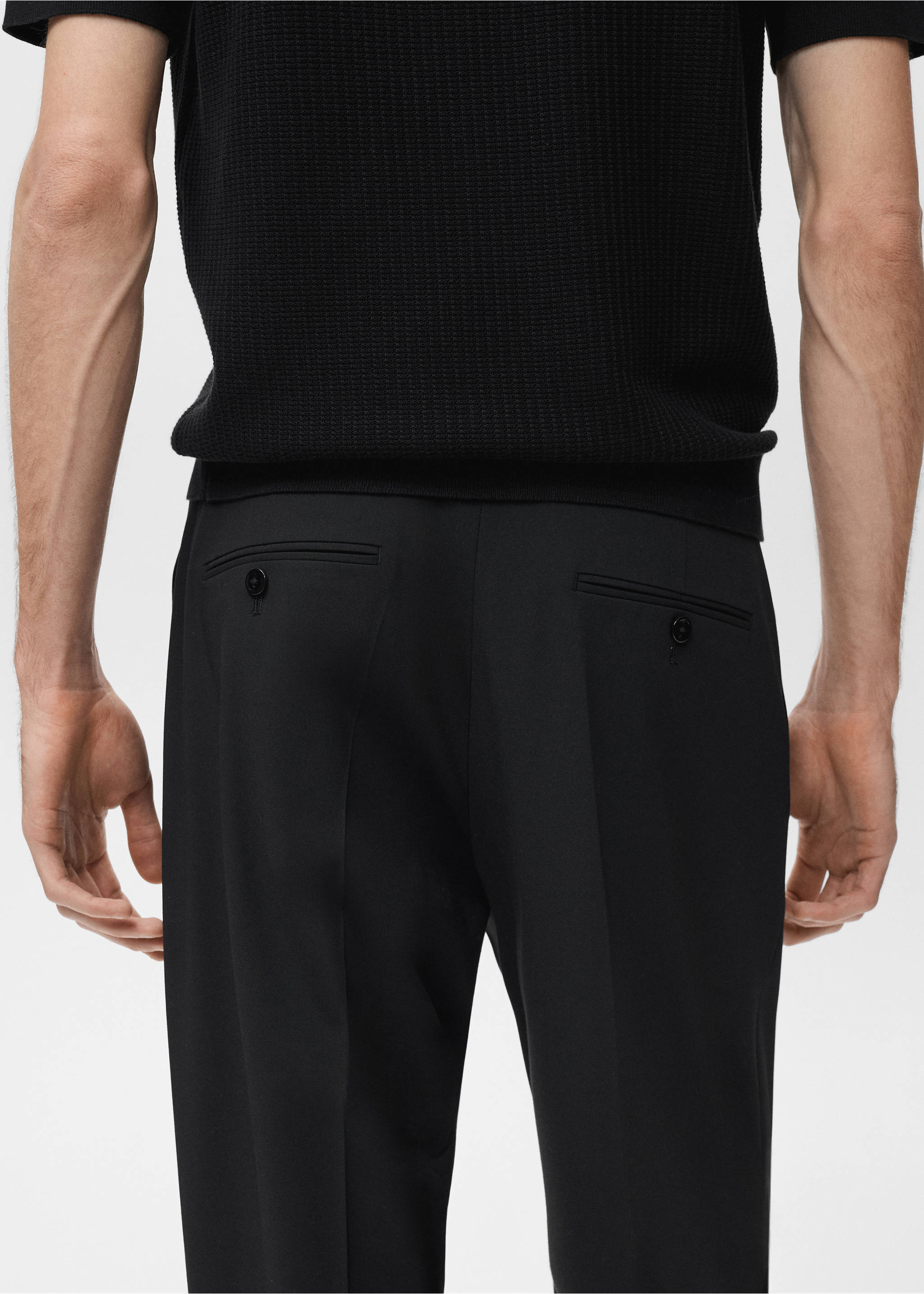 Boston regular-fit suit trousers - Details of the article 3, Black. Ref: 17071189-00.