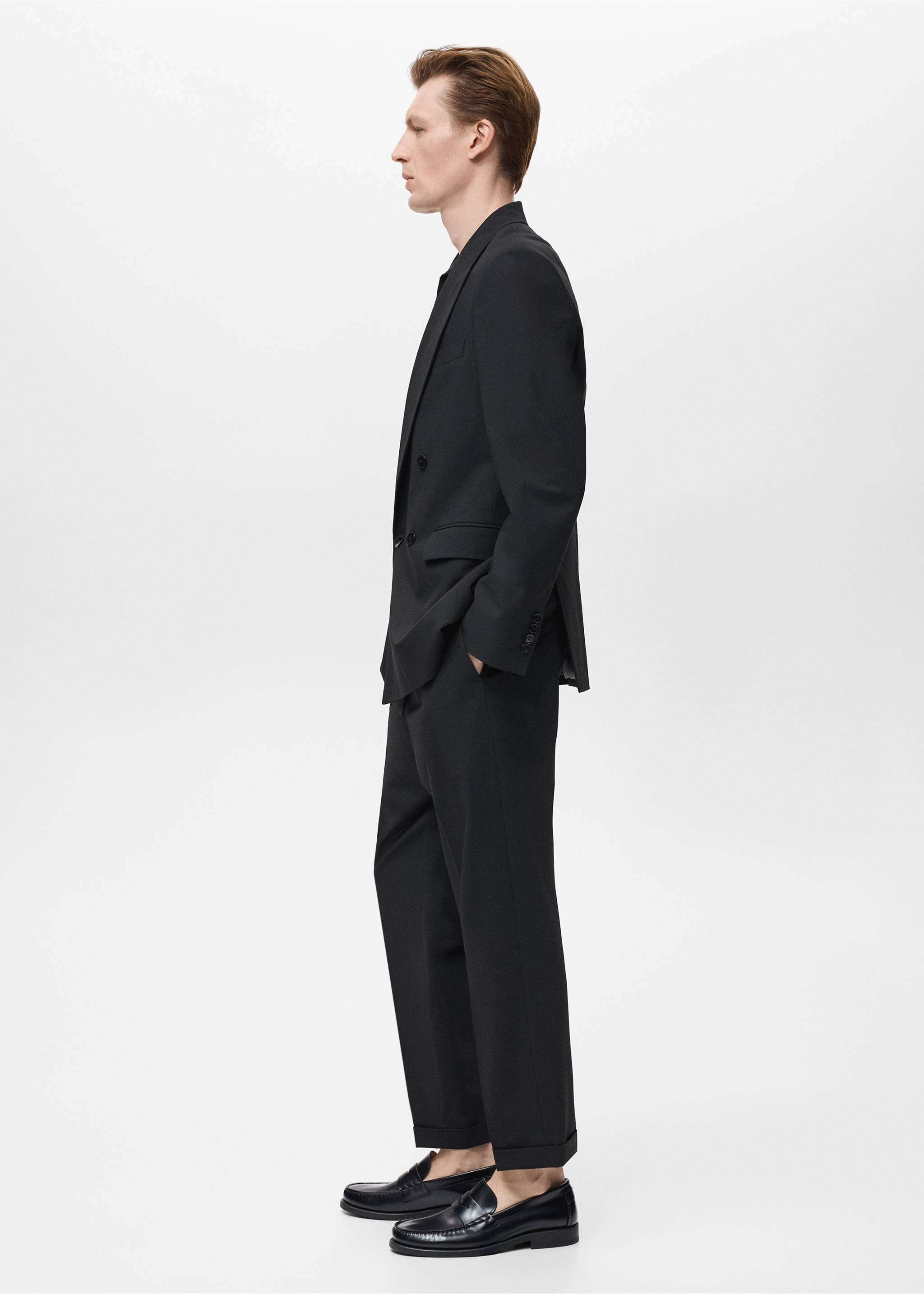 Boston regular-fit suit trousers - Details of the article 2, Black. Ref: 17071189-00.