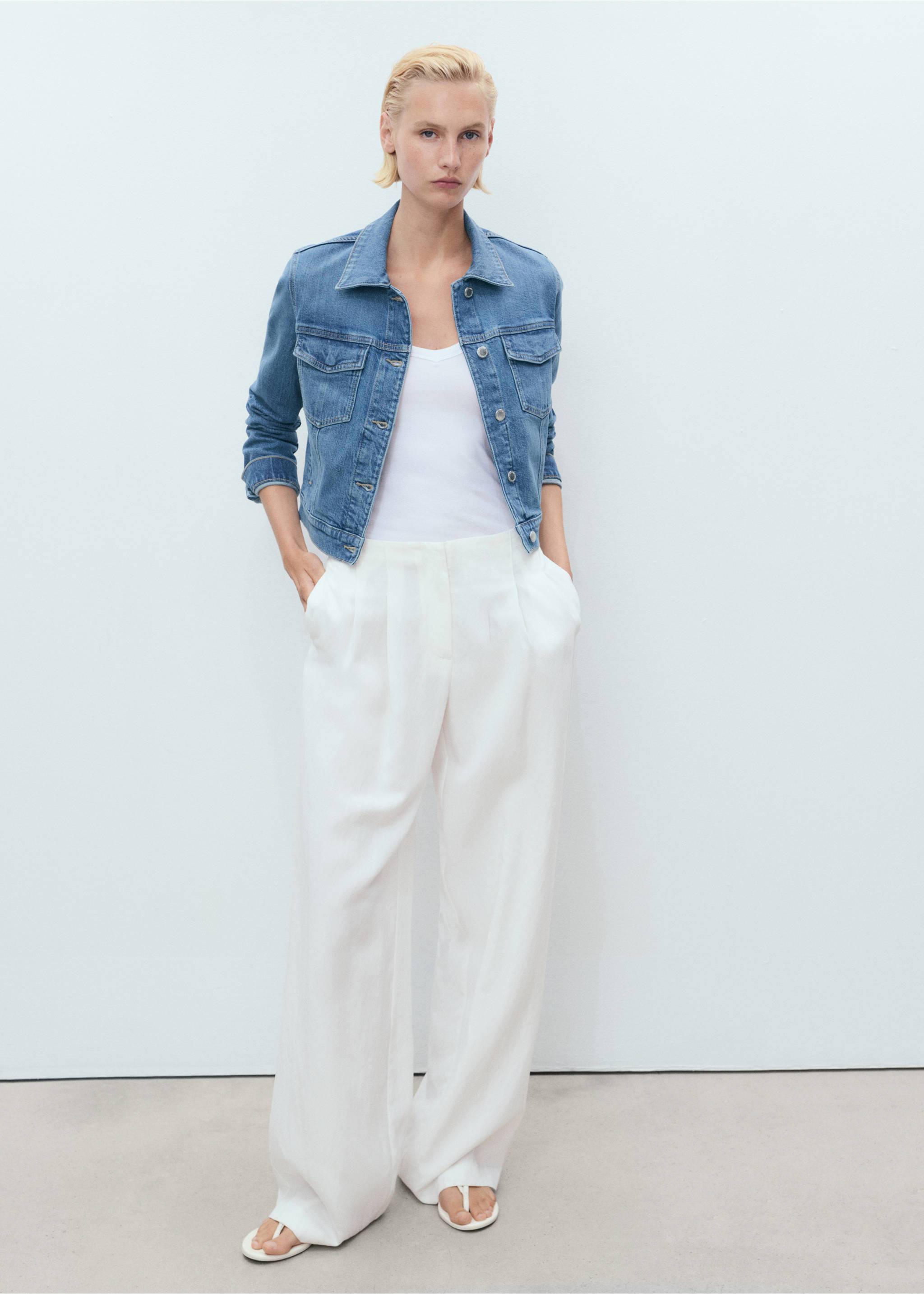 Pockets denim jacket - General plane, Medium Blue. Ref: 17071190-00.