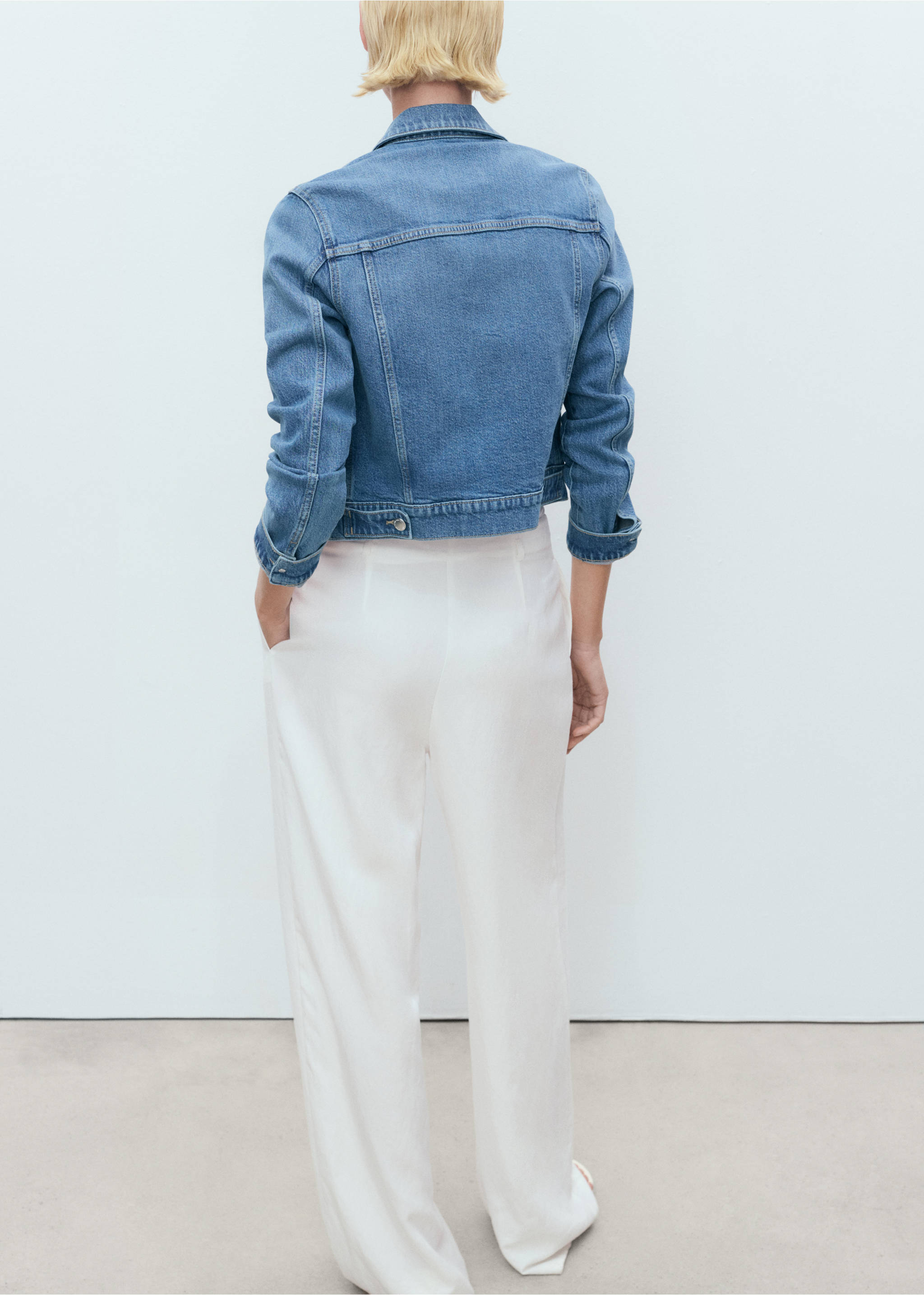 Pockets denim jacket - Reverse of the article, Medium Blue. Ref: 17071190-00.