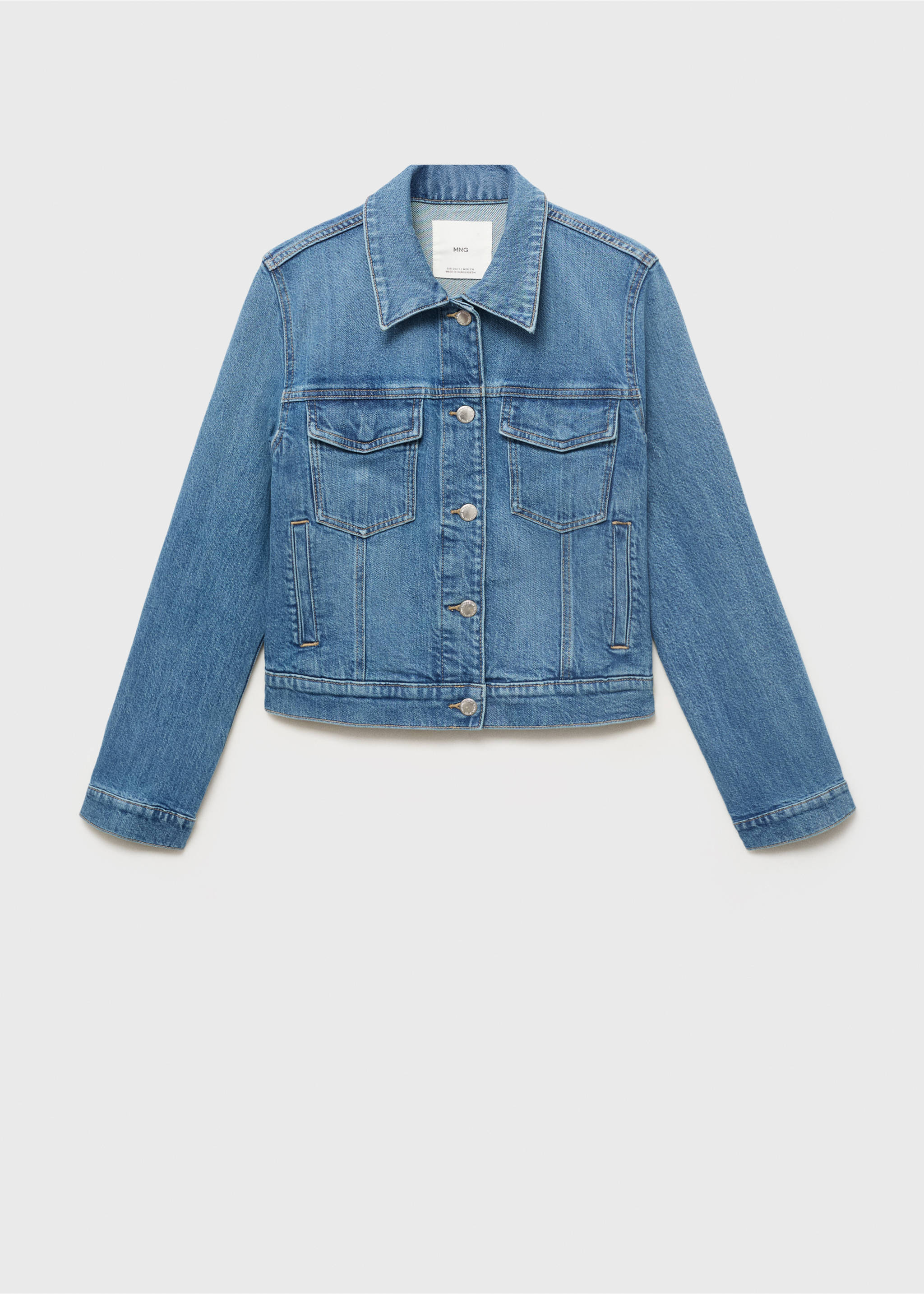 Pockets denim jacket - Article without model, Medium Blue. Ref: 17071190-00.