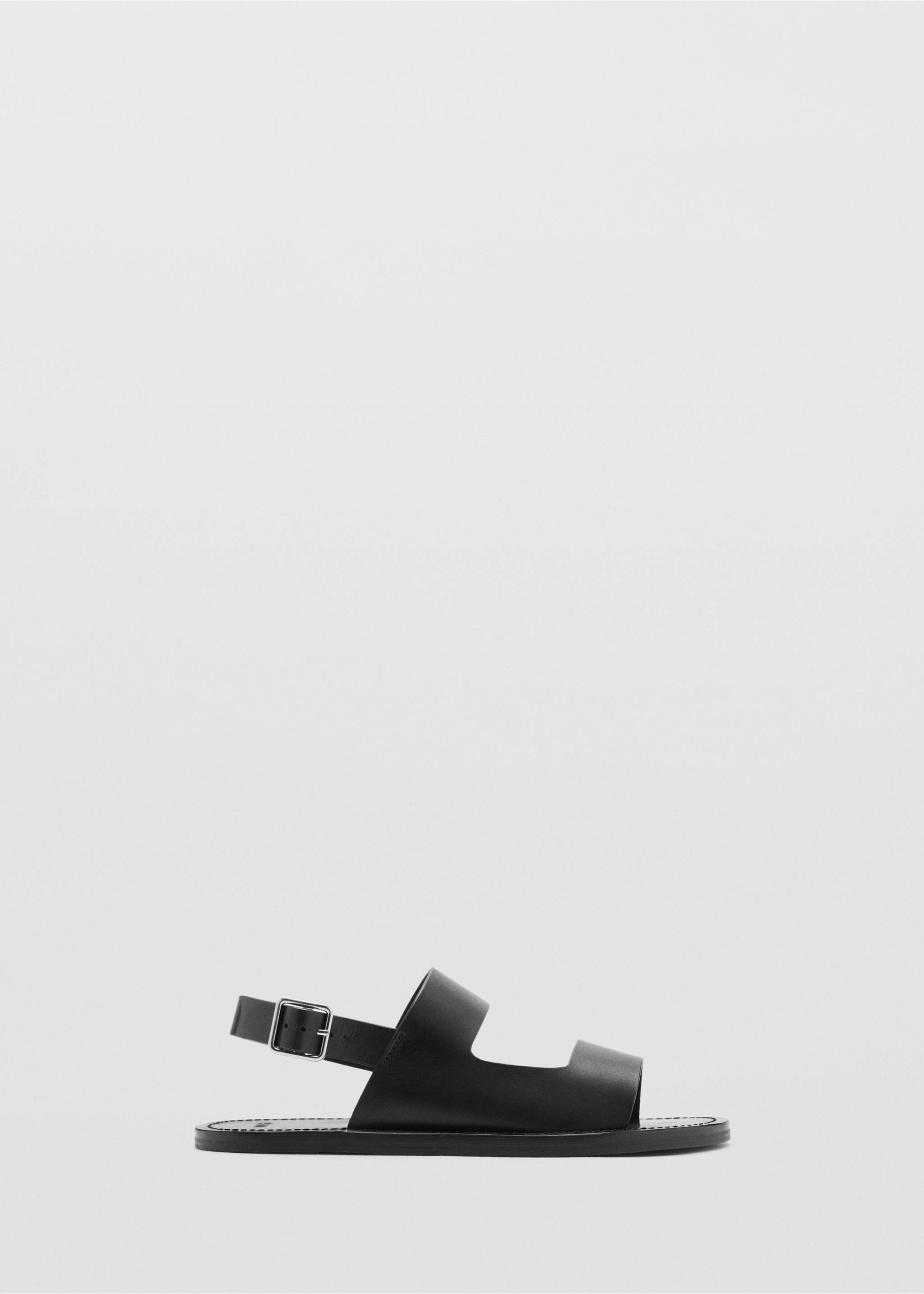 Leather sandals with straps - Article without model, Black. Ref: 17071192-00.