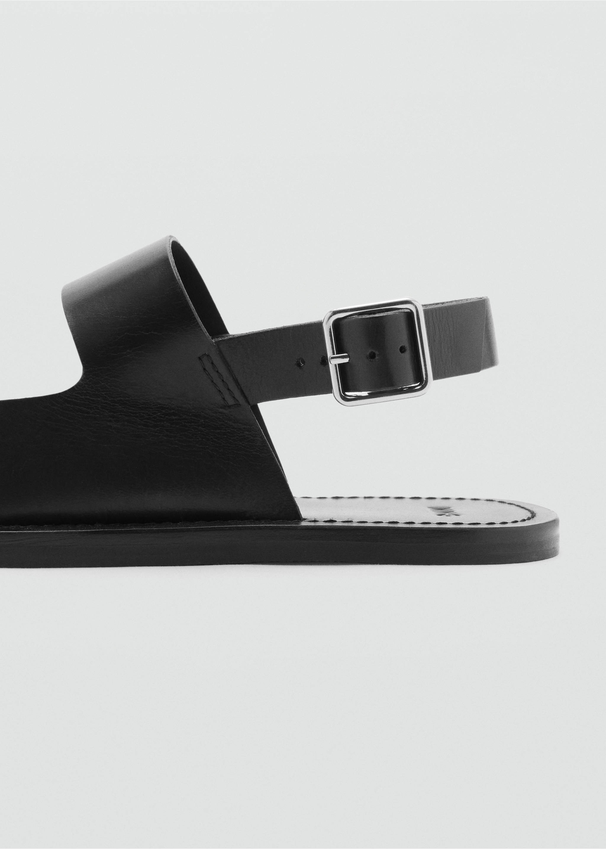 Leather sandals with straps - Details of the article 1, Black. Ref: 17071192-00.