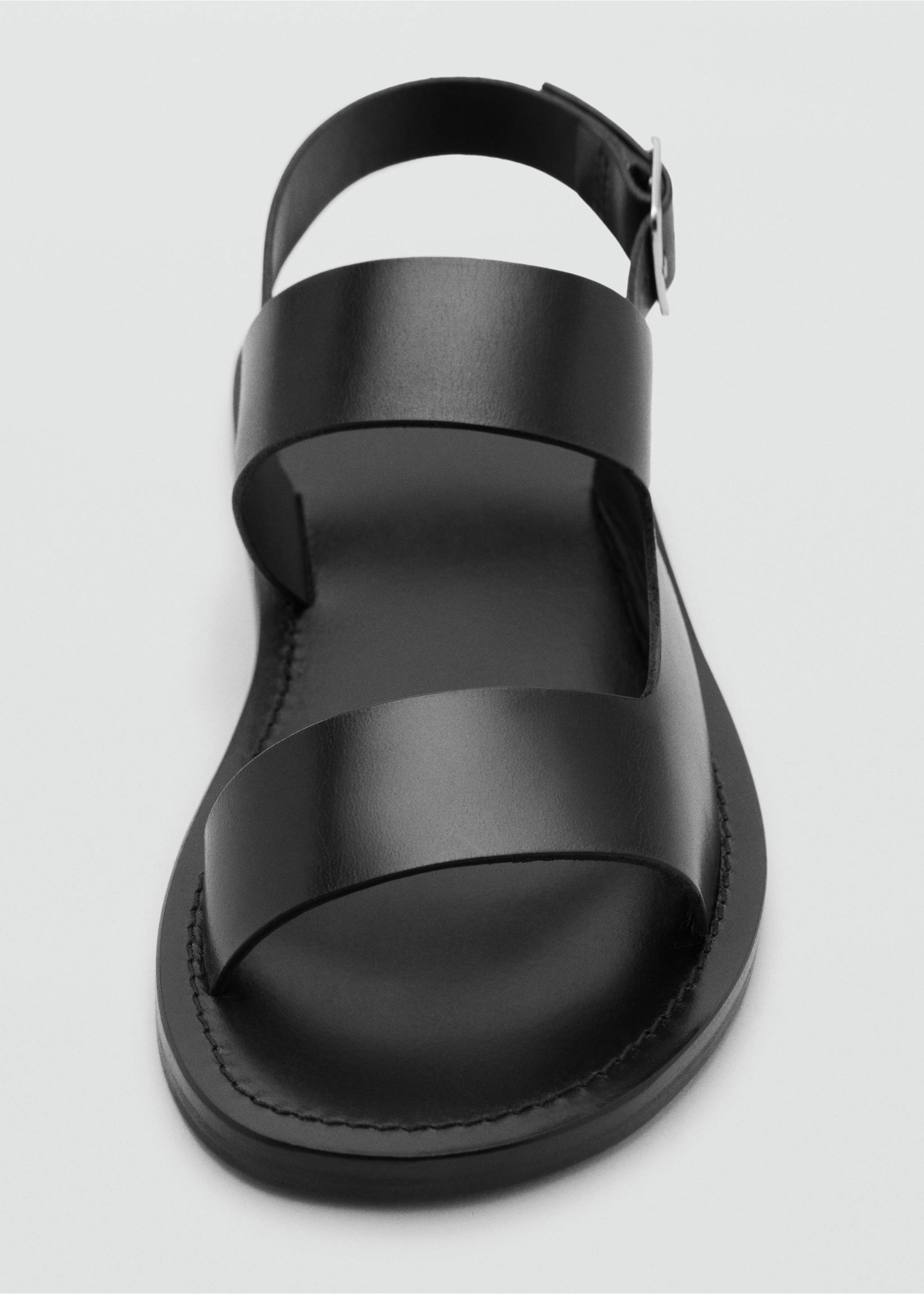 Leather sandals with straps - Details of the article 2, Black. Ref: 17071192-00.