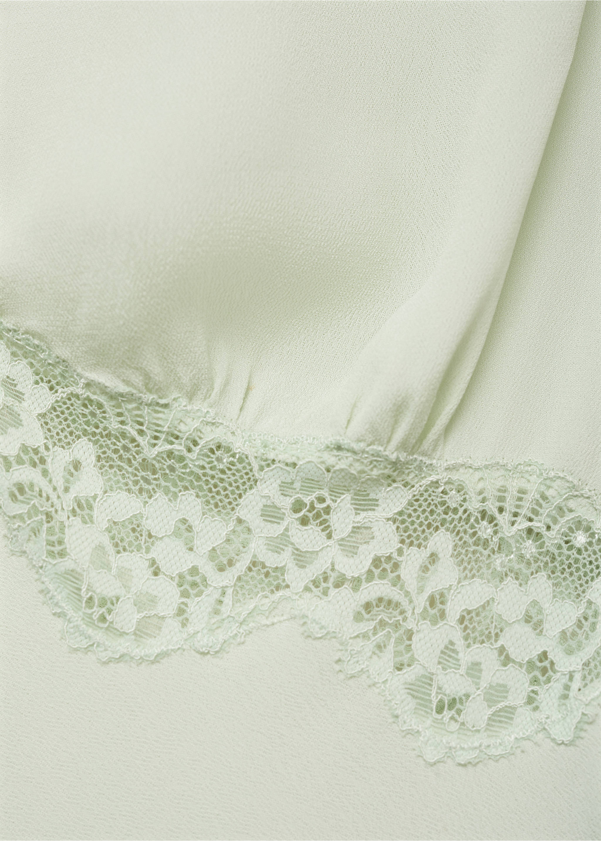 Lace camisole dress - Details of the article 8, Mint Green. Ref: 17071193-00.