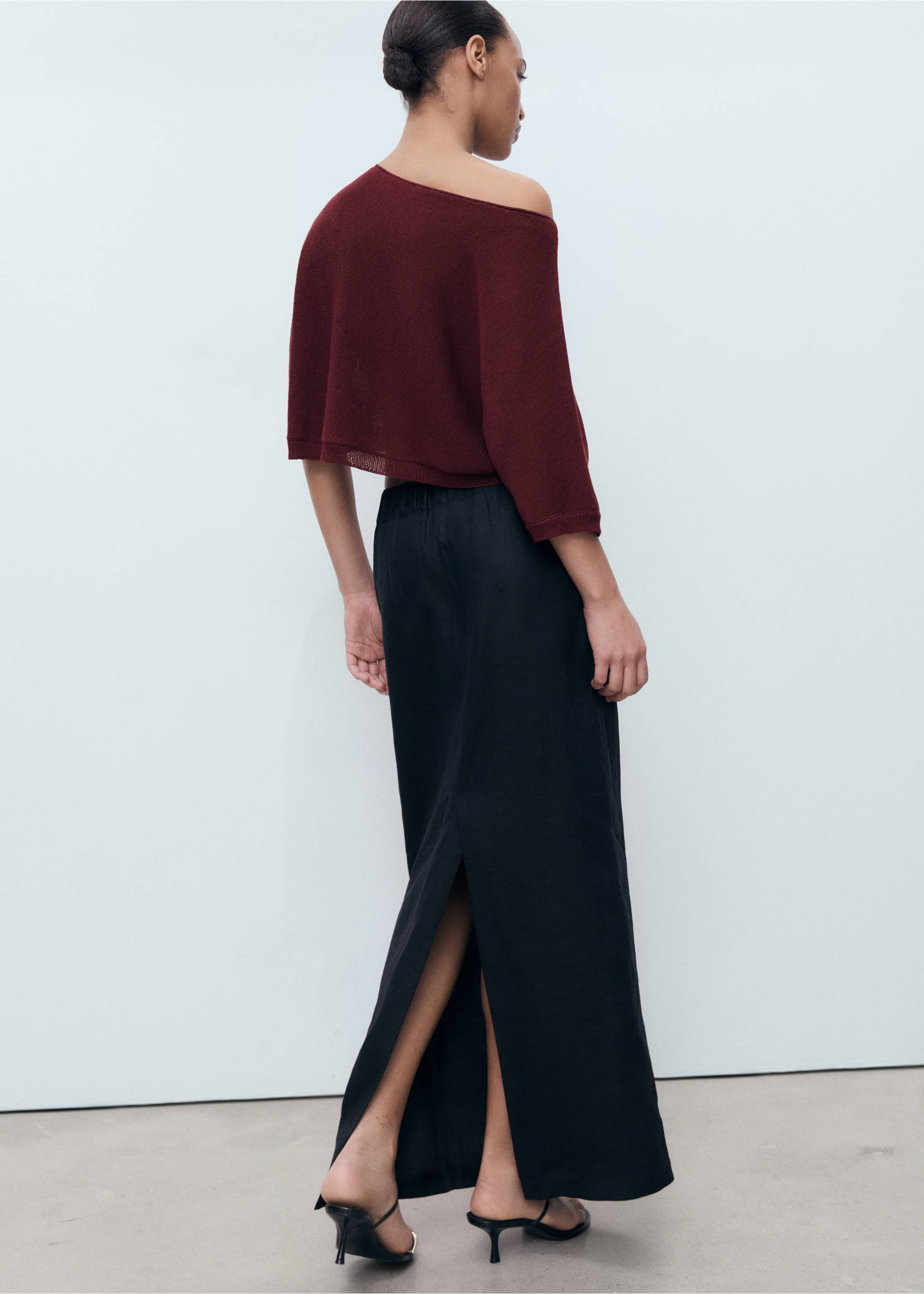 Pull-over maille fine oversize - Verso de l’article, Bordeaux. Ref: 17071194-00.