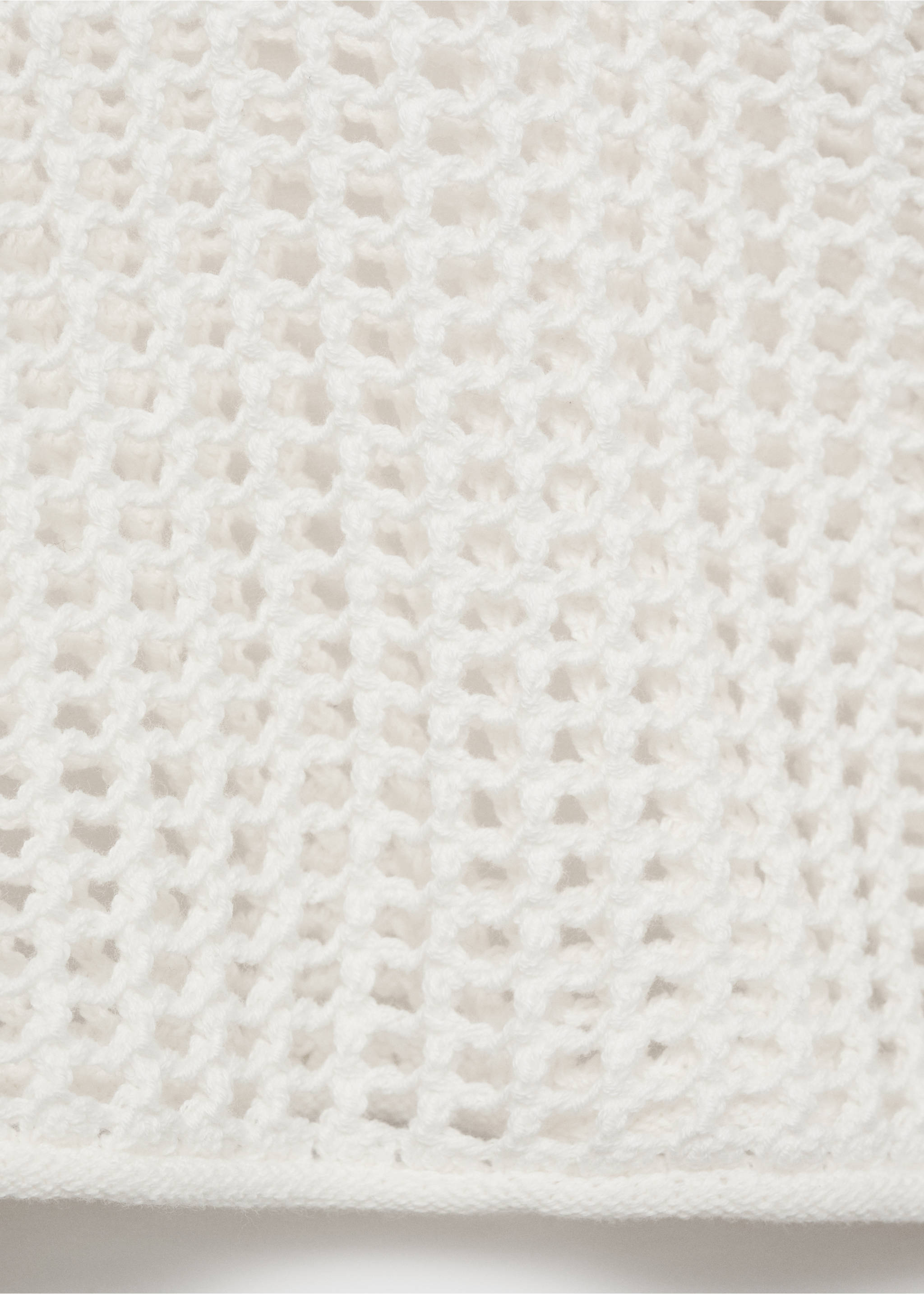 Long-sleeved crochet sweater - Details of the article 0, White. Ref: 17071196-00.