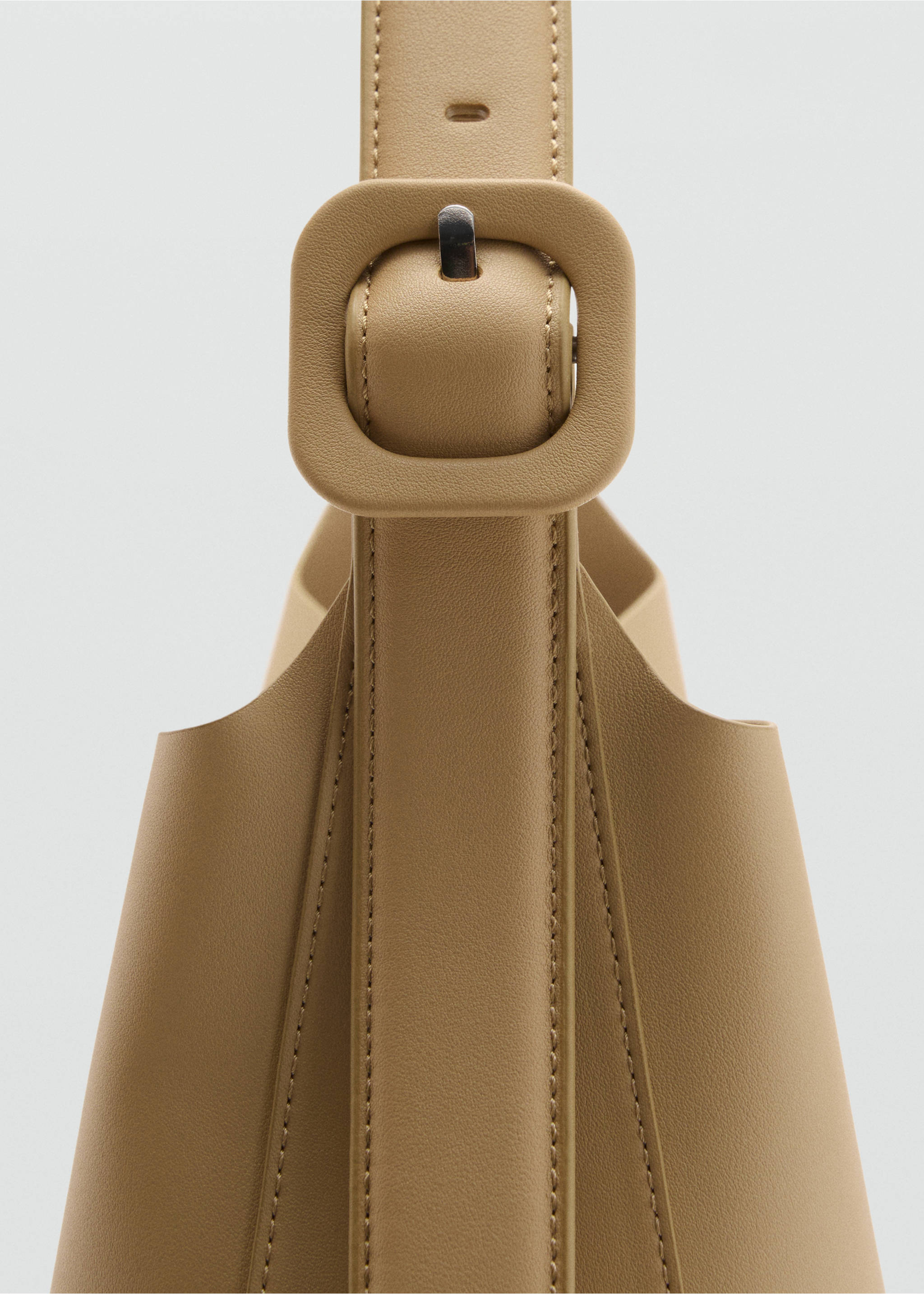 Faux-leather bucket handbag - Details of the article 1, Vanilla. Ref: 17071197-00.