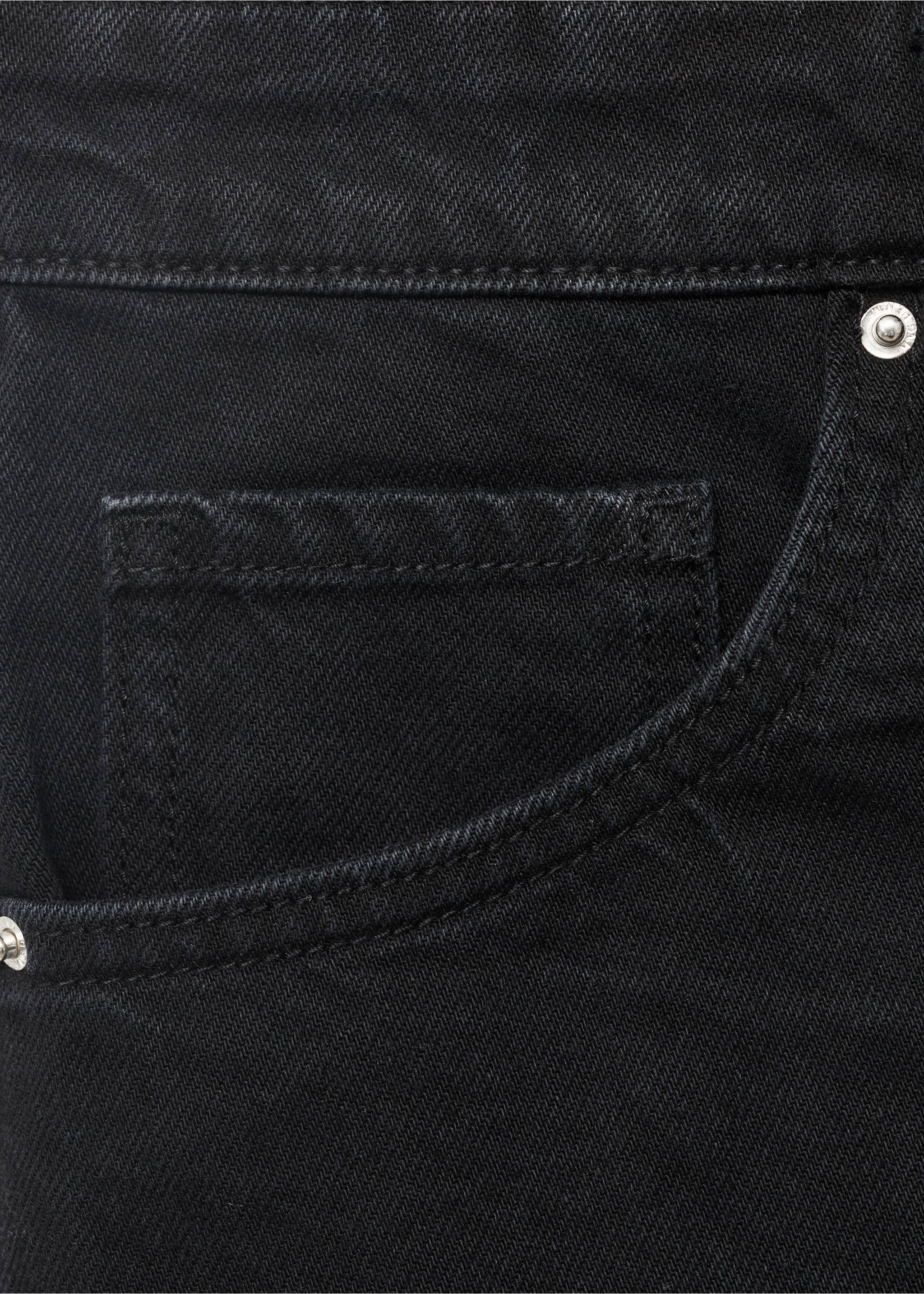 Straight kratke traper hlače visokog struka - Detalji artikla 0, Crni denim. Ref: 17071199-00.