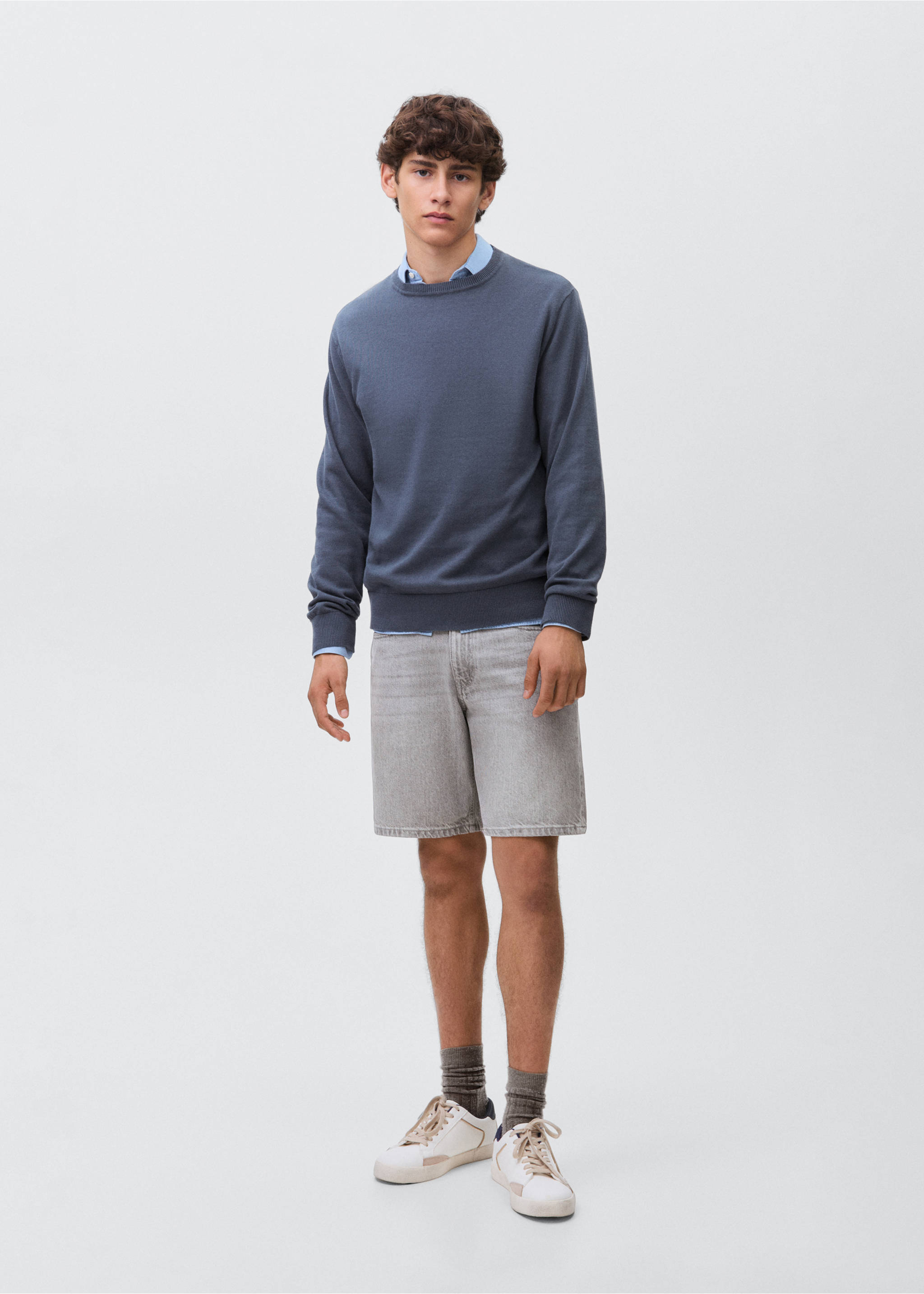 Bermudas denim algodón - Plano general, Gris. Ref: 17071211-00.