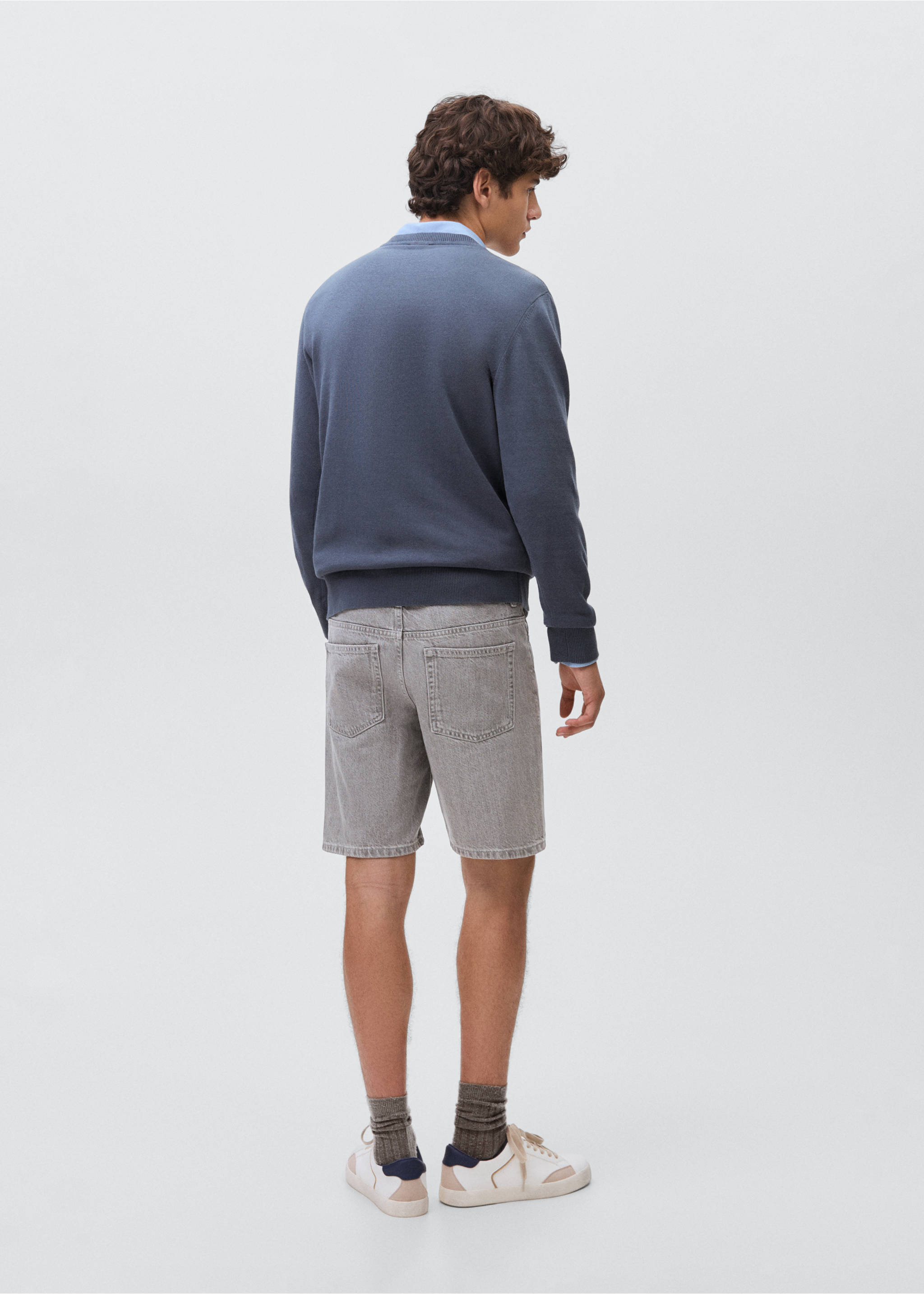 Bermudas denim algodón - Reverso del artículo, Gris. Ref: 17071211-00.