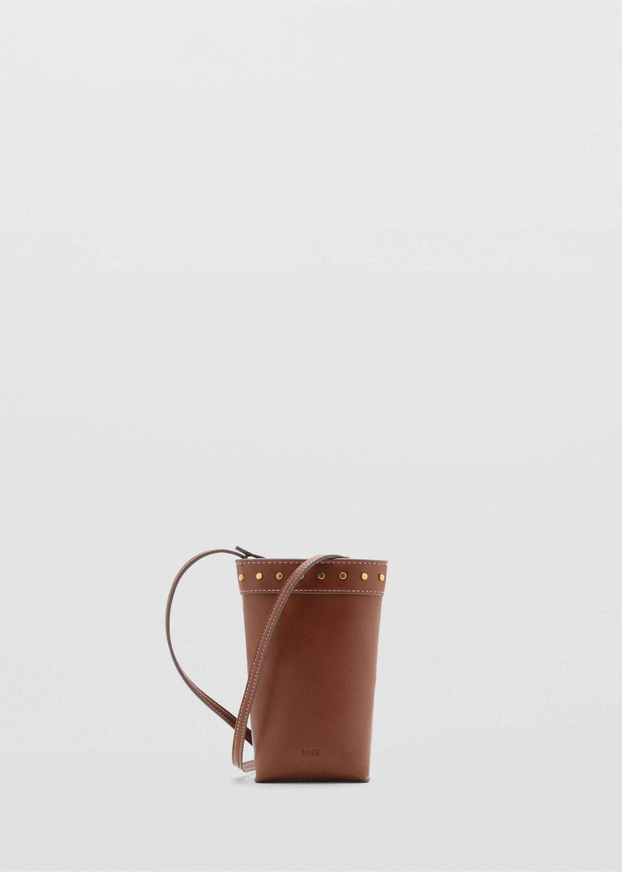 Studded mobile phone case with shoulder strap - Article without model, Leather. Ref: 17071215-00.